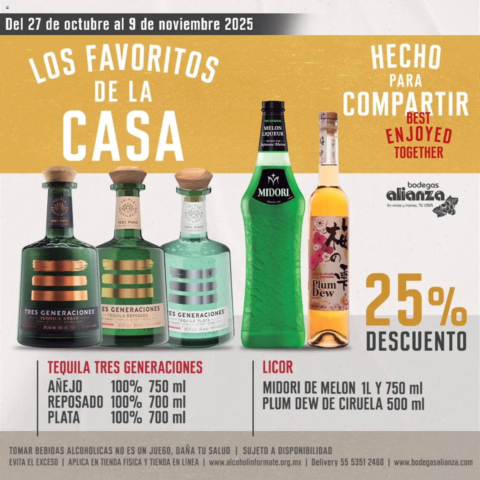 Nuevas ofertas de Bodegas Alianza válidas en toda la República Mexicana desde el 27.10.2025. ¡Encuentra las mejores ofertas en Bodegas Alianza catálogo Los Favoritos ! | Página: 8 | Productos: Melón, Tequila