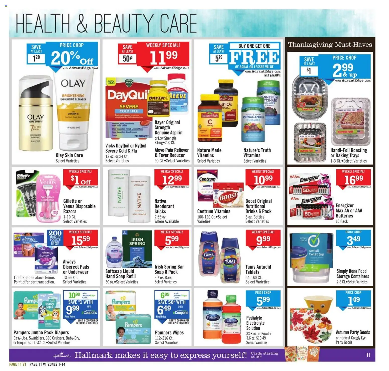 Price Chopper Weekly Ad - valid from 09.11.2025 | Page: 11 | Products: Fish Oil, Soap, Pads, Underwear