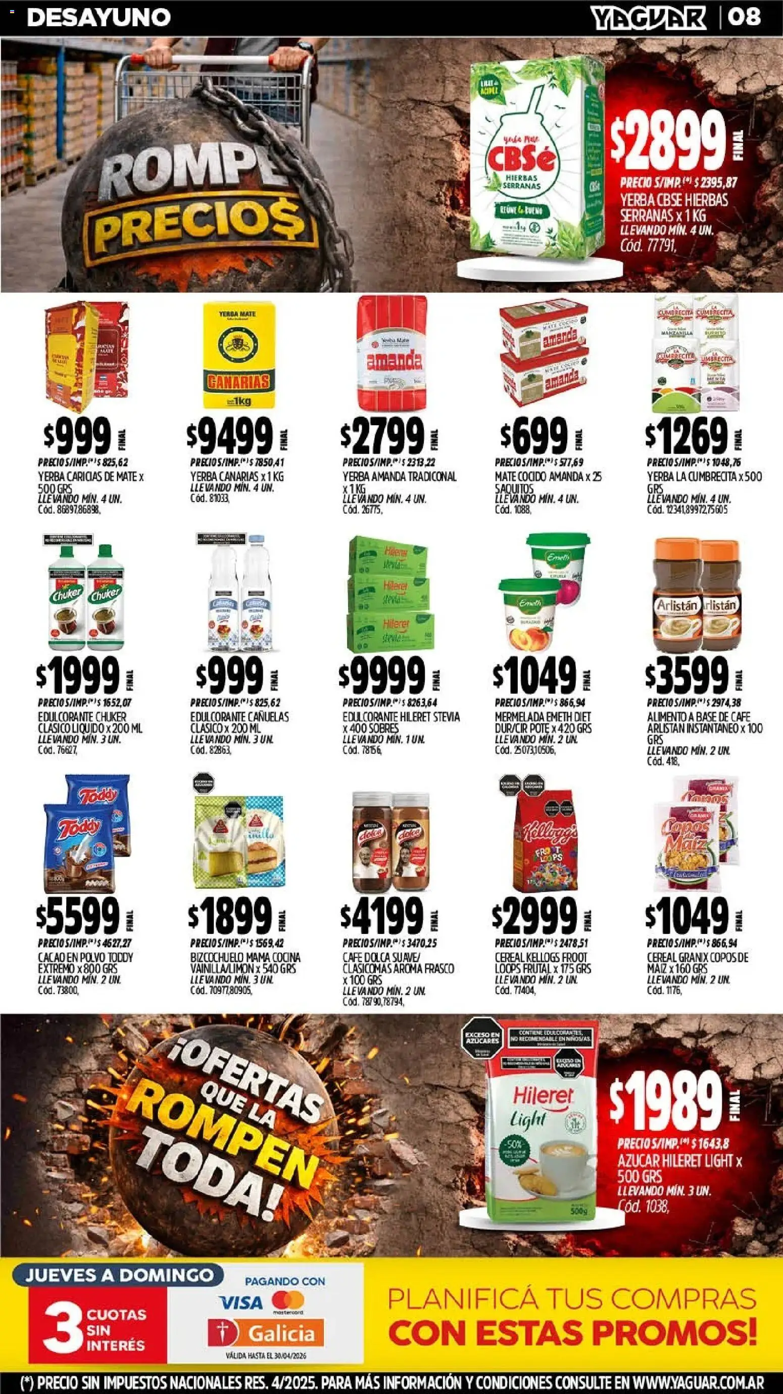 Yaguar catálogo │ válido desde el 13.04.2026 | Página: 8 | Productos: Mate, Cocina, Maiz, Mate cocido