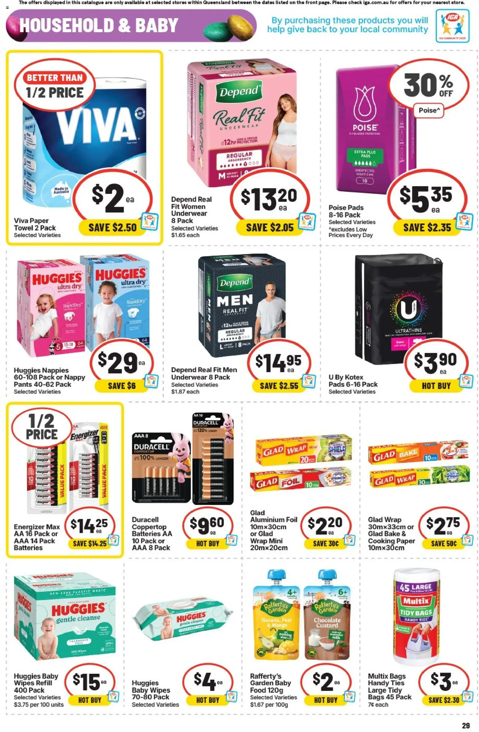 IGA catalogue - valid from 01.04.2026 | Page: 32 | Products: Aluminium foil, Nappies, Underwear, Pear