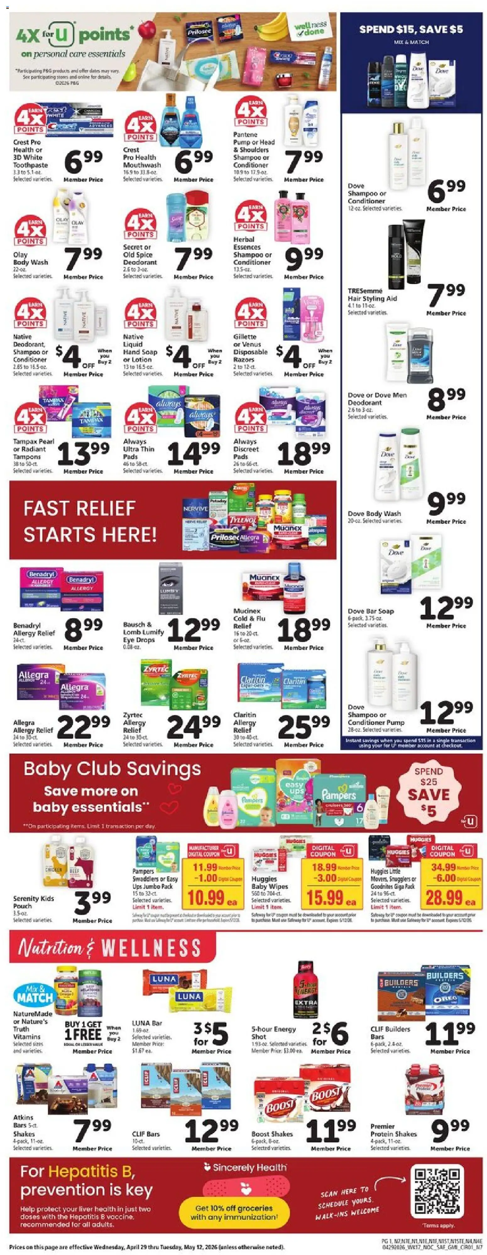 Safeway Weekly Ad - valid from 29.04.2026 | Page: 10 | Products: Conditioner, Soap, Beef, Tampons