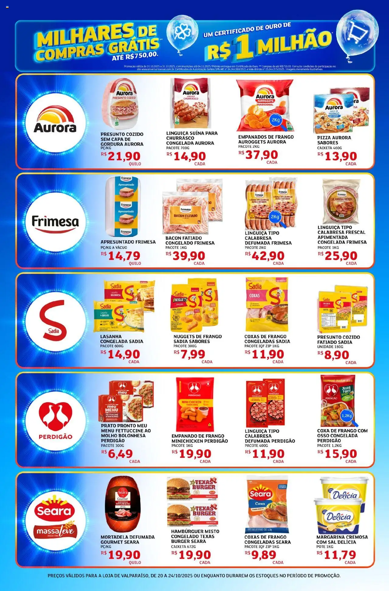 Assaí Atacadista Folheto - válido de 20.10.2025 | Página: 2 | Produtos: Linguiça, Coxa de frango, Leite, Pizza