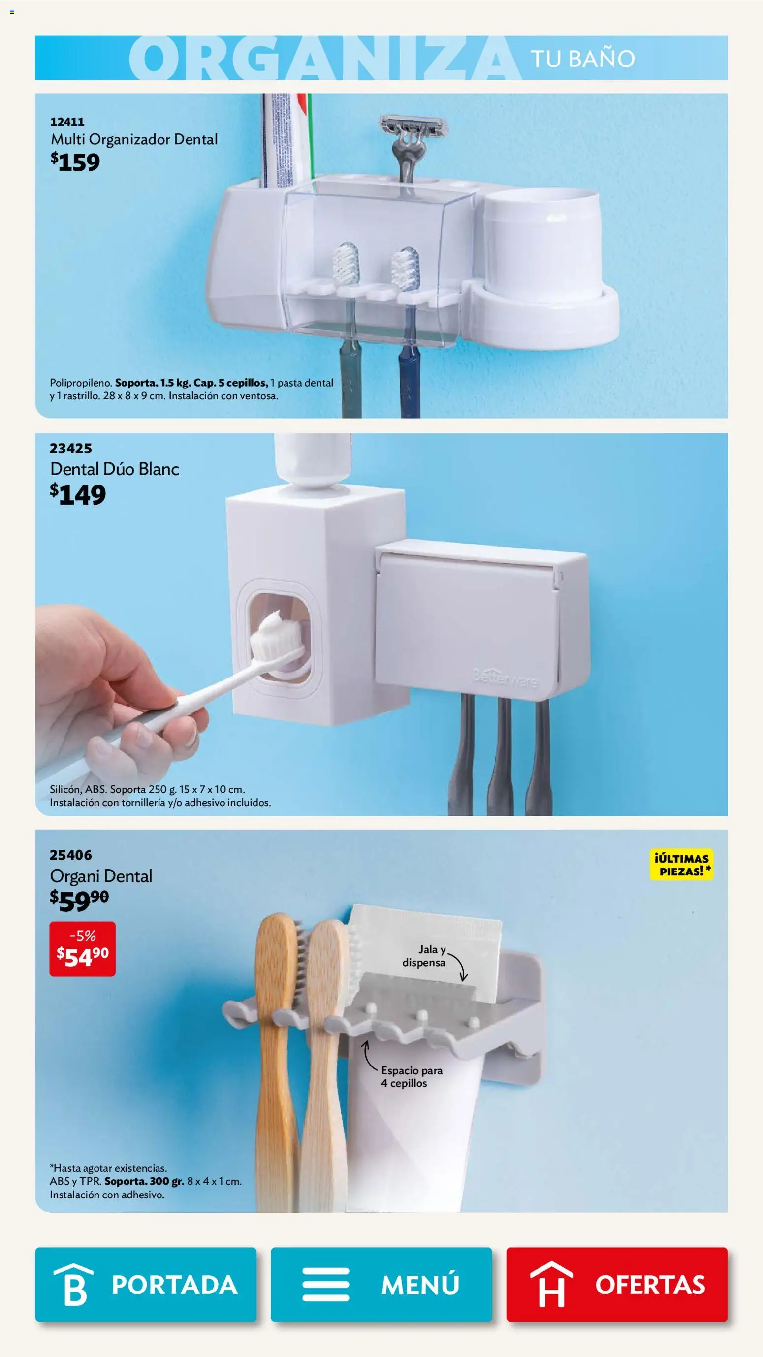 Nuevas ofertas de Betterware válidas en toda la República Mexicana desde el 03.11.2025. ¡Encuentra las mejores ofertas en Betterware campaña 11 2025! | Página: 94 | Productos: Pasta dental, Pasta, Organizador, Baño