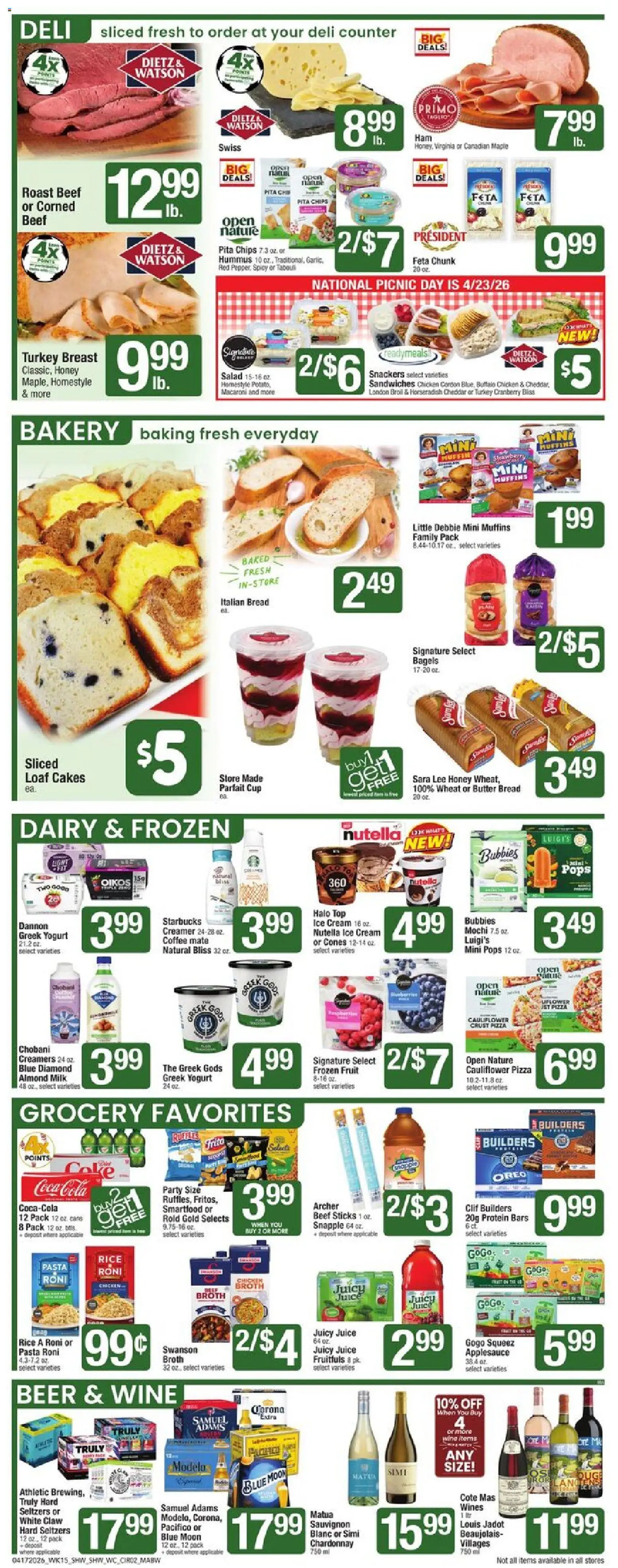 Shaw's Weekly Ad - MA - valid from 17.04.2026 | Page: 2 | Products: Butter, Juice, Beef, Salad
