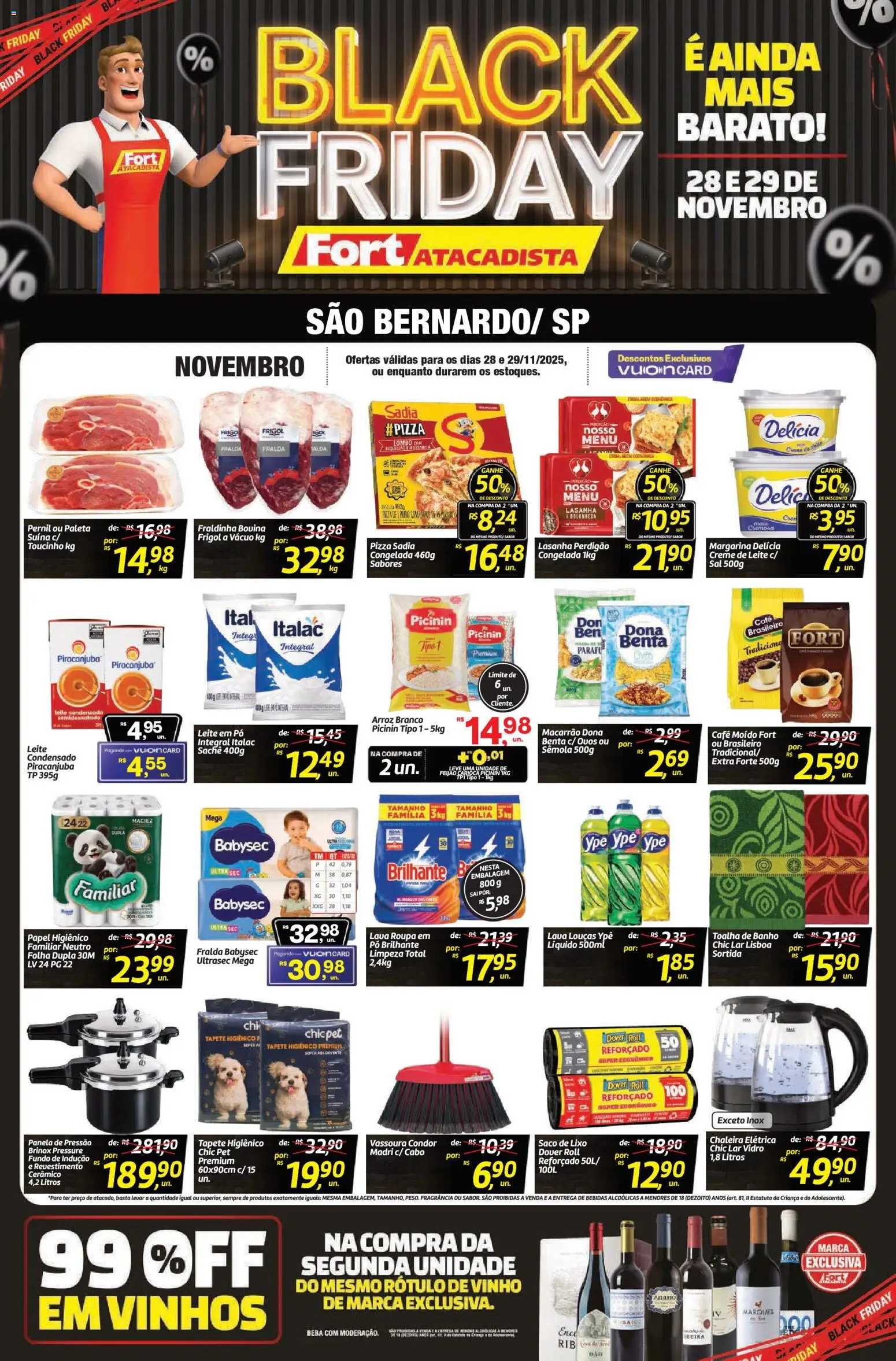 Fort Atacadista Folheto - válido de 28.11.2025 | Página: 1 | Produtos: Pó, Fraldinha, Creme de leite, Margarina