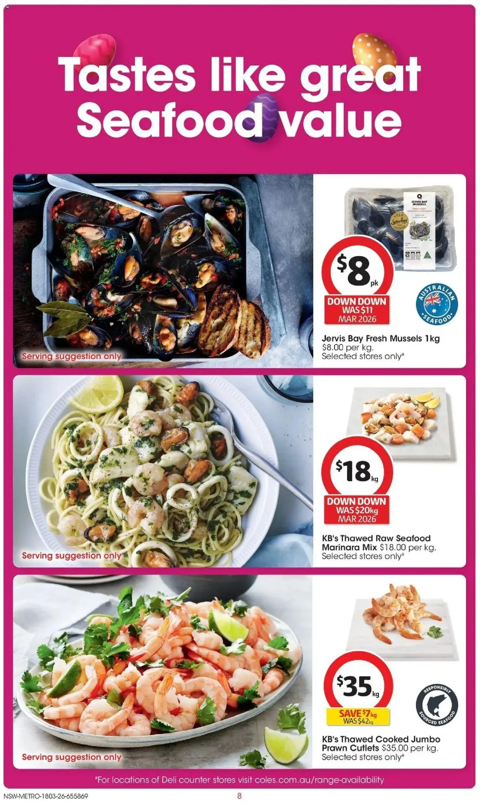 Coles catalogue - valid from 17.03.2026 | Page: 8 | Products: Seafood