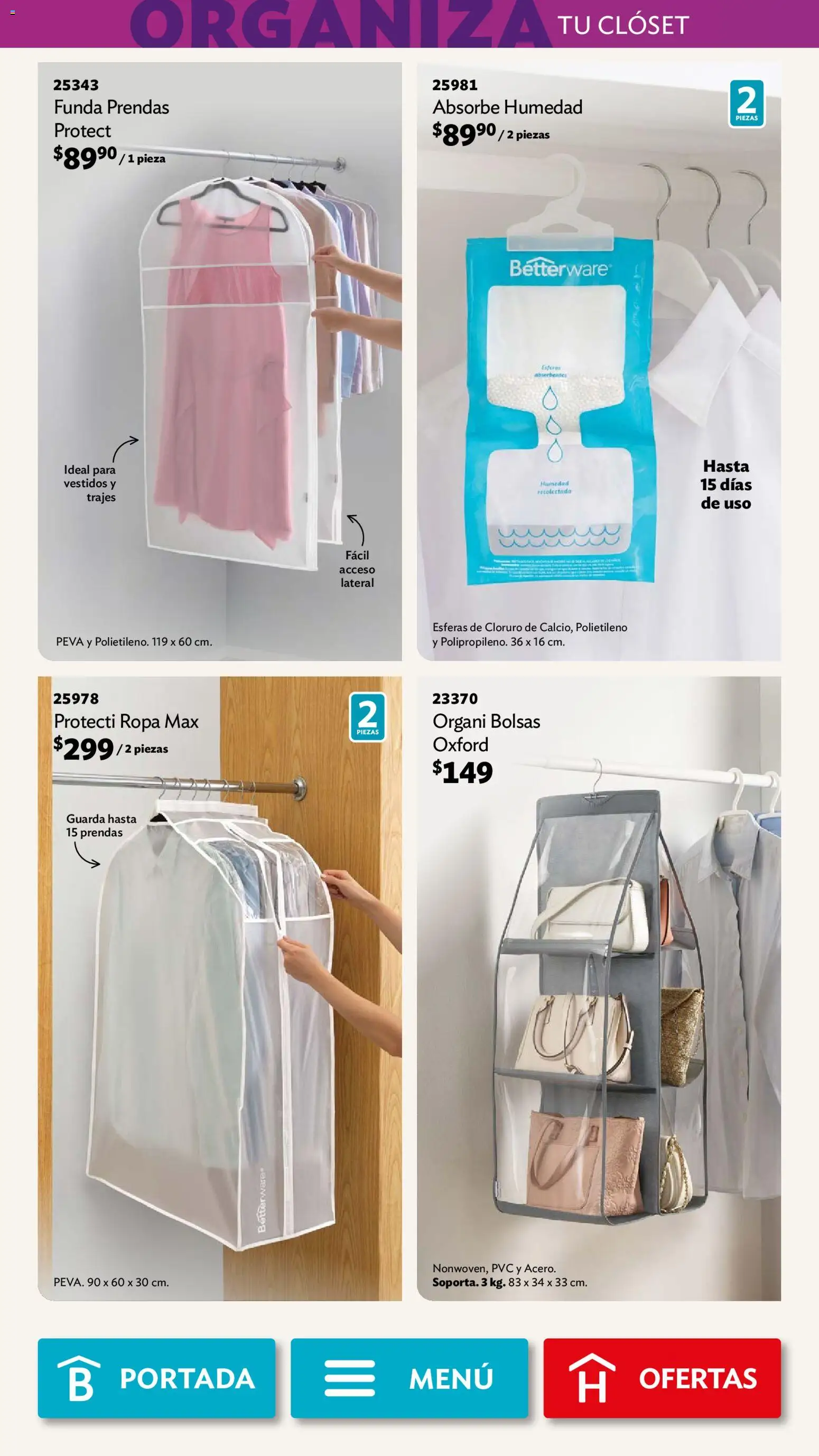 Nuevas ofertas de Betterware válidas en toda la República Mexicana desde el 01.12.2025. ¡Encuentra las mejores ofertas en Betterware campaña 12 2025! | Página: 79 | Productos: Funda, Ropa