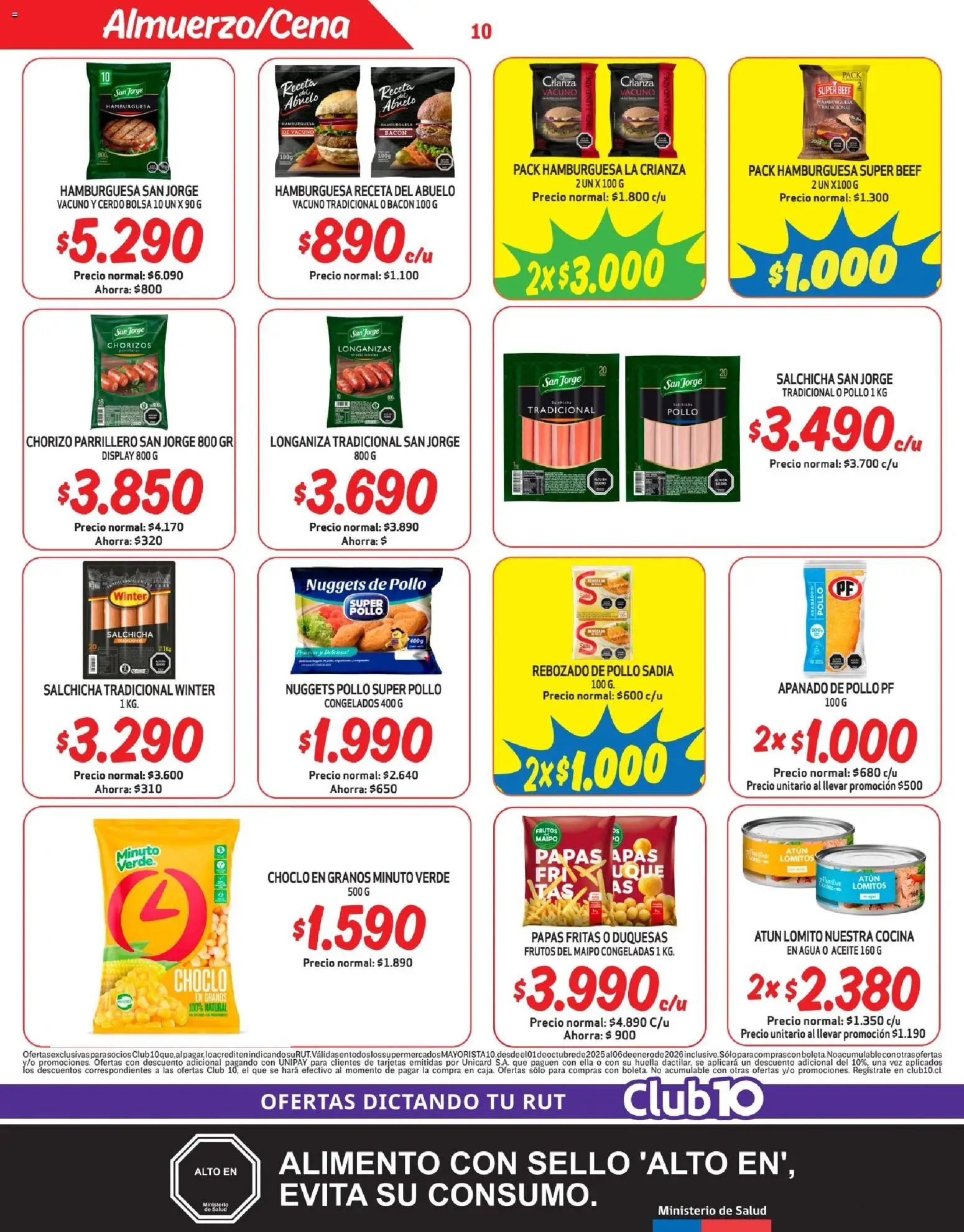 Mayorista 10 Ofertas │ válido desde el 01.10.2025 | Página: 10 | Productos: Agua, Cocina, Pollo, Choclo