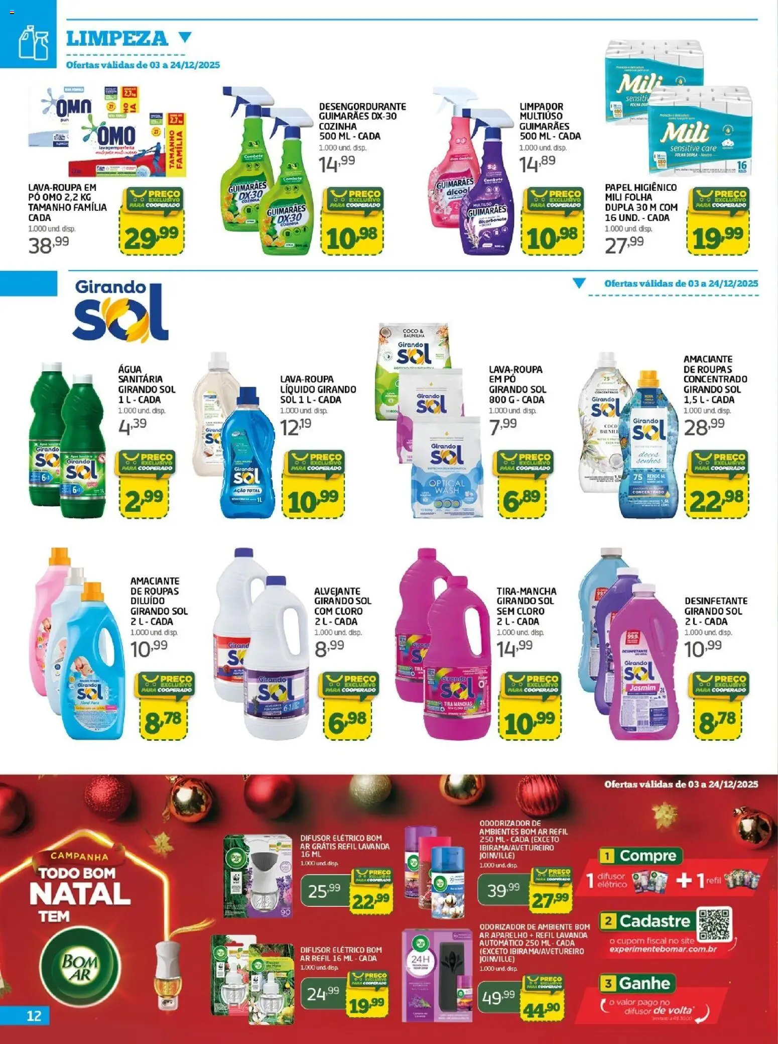 Cooper Folheto - válido de 03.12.2025 | Página: 12 | Produtos: Cloro, Alvejante, Desengordurante, Desinfetante