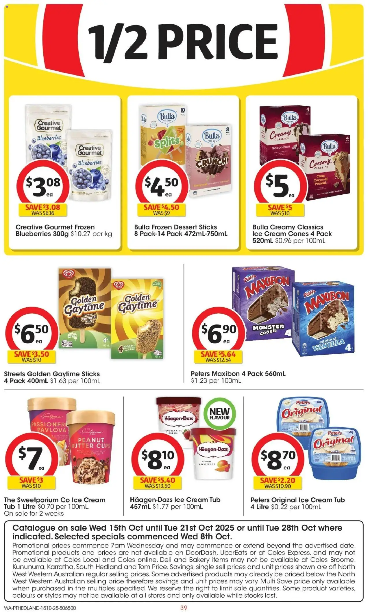 Coles catalogue - valid from 15.10.2025 | Page: 39 | Products: Milk, Cream, Mango, Pavlova