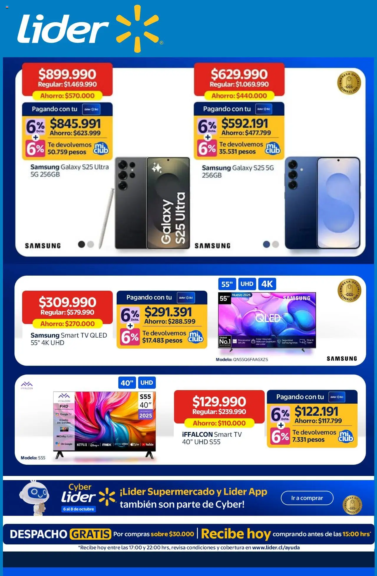 Cyber Monday Lider │ válido desde el 06.10.2025 | Página: 1 | Productos: Video, Audio, Sobre, Té