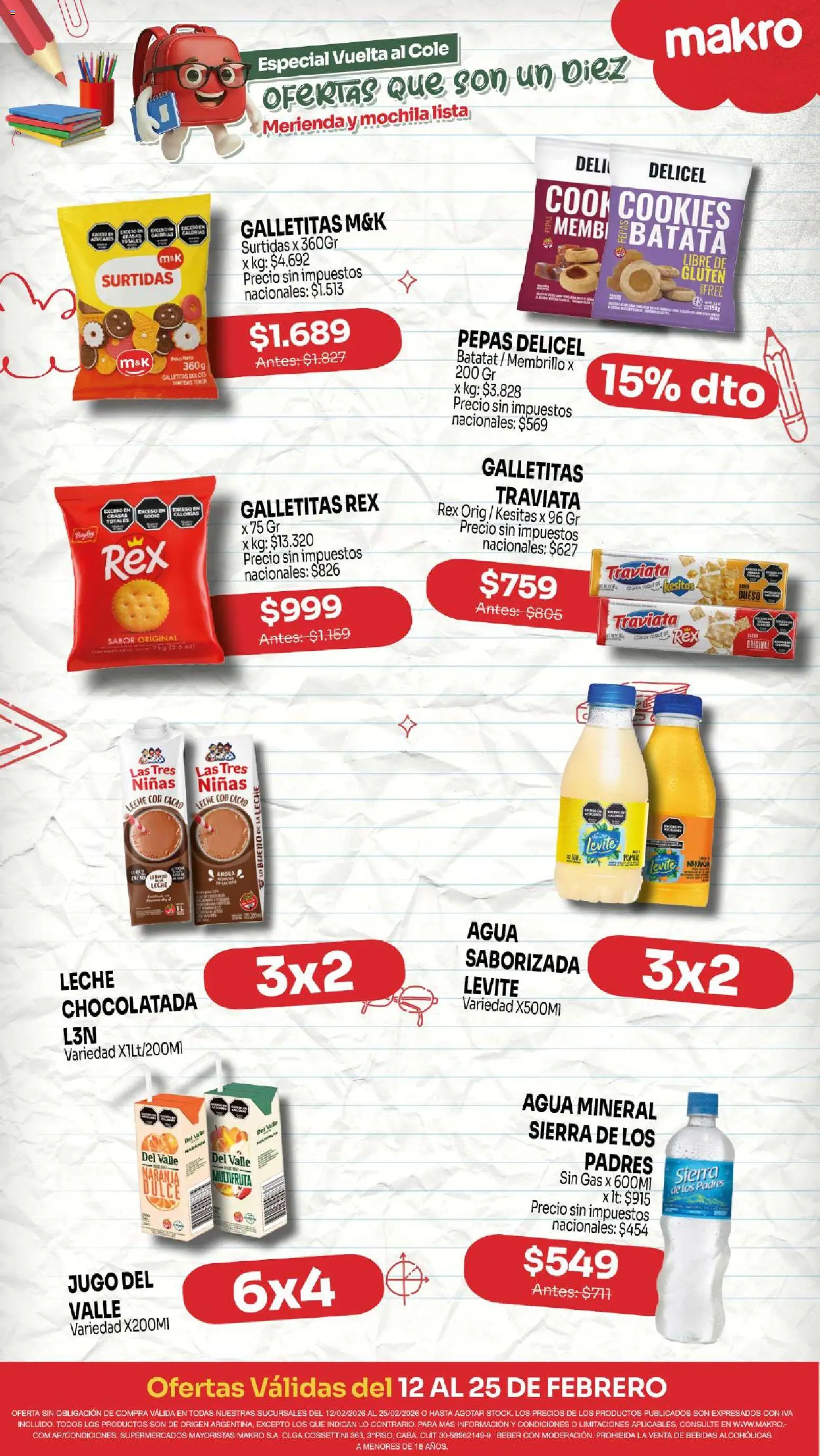 Makro ofertas Vuelta al cole │ válido desde el 12.02.2026 | Página: 5 | Productos: Batata, Queso, Jugo, Cacao