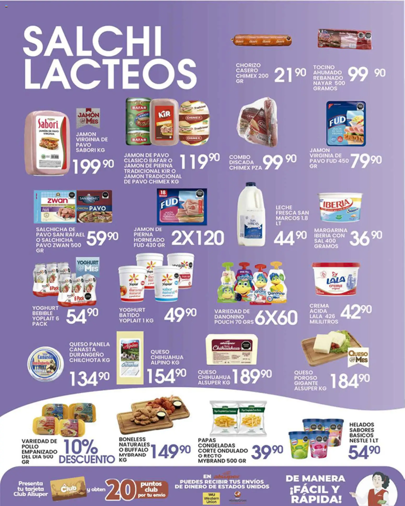 Nuevas ofertas de Alsuper válidas en toda la República Mexicana desde el 07.04.2026. ¡Encuentra las mejores ofertas en Alsuper folleto Durango! | Página: 3 | Productos: Durazno, Tocino, Crema, Chorizo