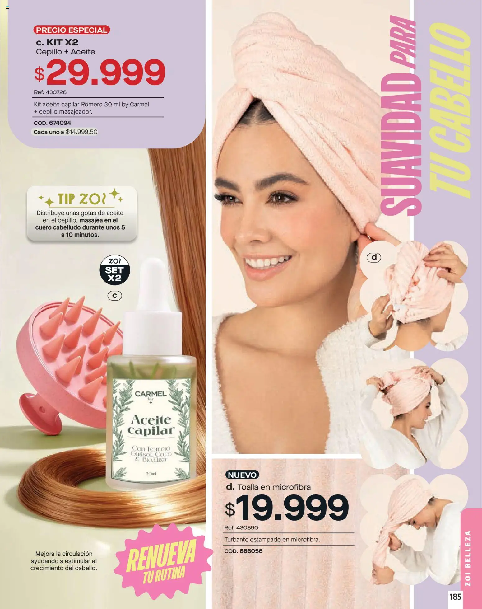 Carmel revista - valida desde el 01.02.2026 | Página: 185 | Productos: Toalla, Cepillo, Coco, Aceite