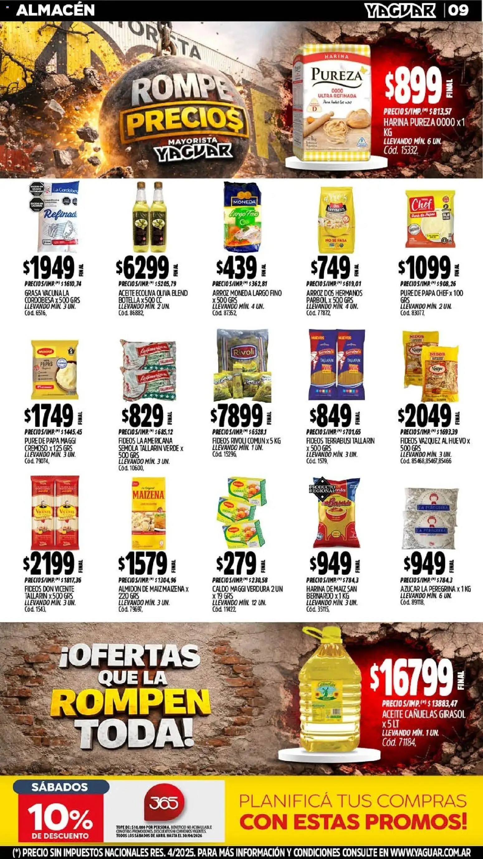 Yaguar - Oferta Semanal Salta │ válido desde el 13.04.2026 | Página: 10 | Productos: Botella, Harina, Azucar, Té