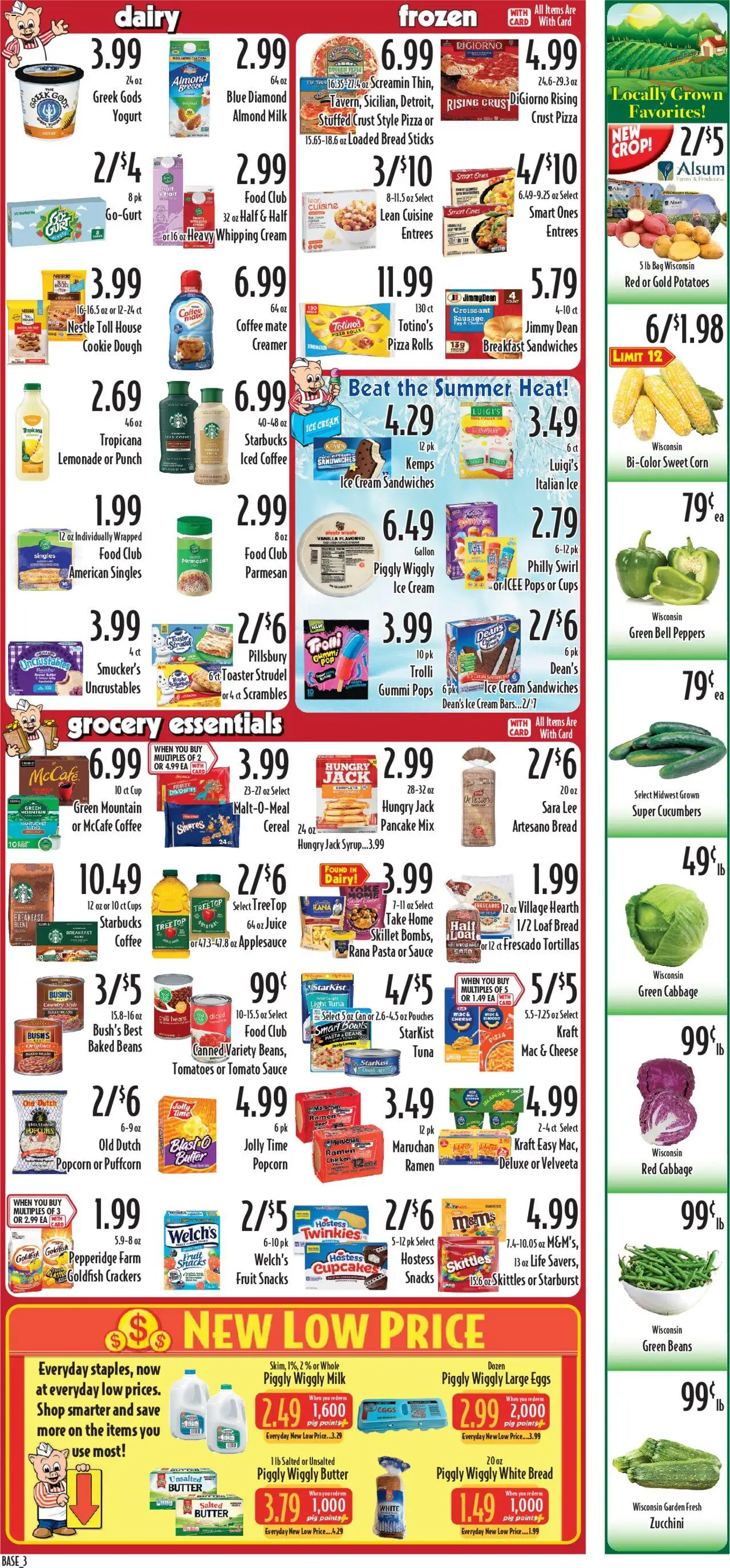 Piggly Wiggly Weekly Ad - valid from 13.08.2025 | Page: 3 | Products: Milk, Butter, Juice, Cucumbers