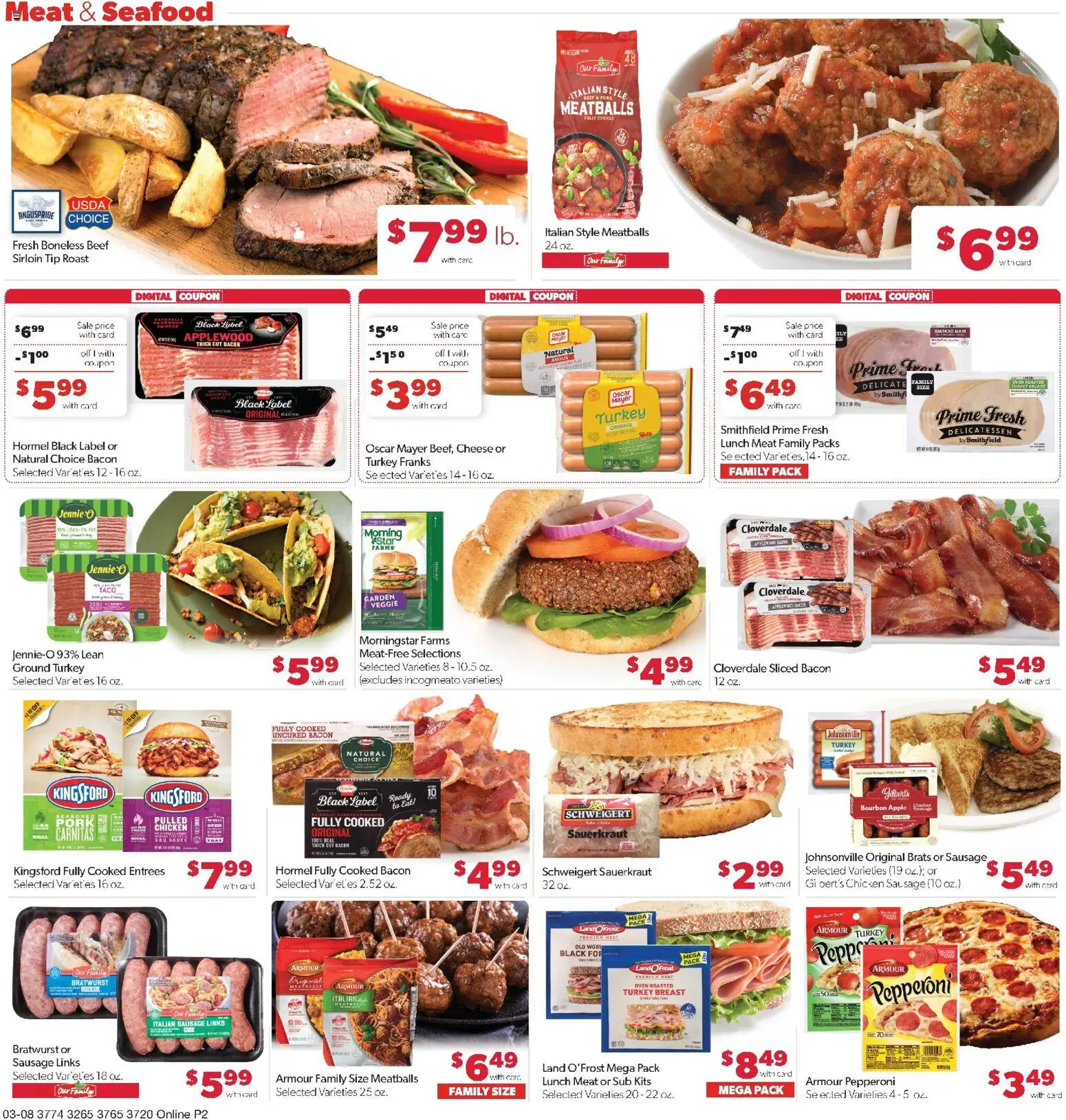 Family Fare Weekly Ad - valid from 08.03.2026 | Page: 6 | Products: Cheese, Pork, Bourbon, Seafood