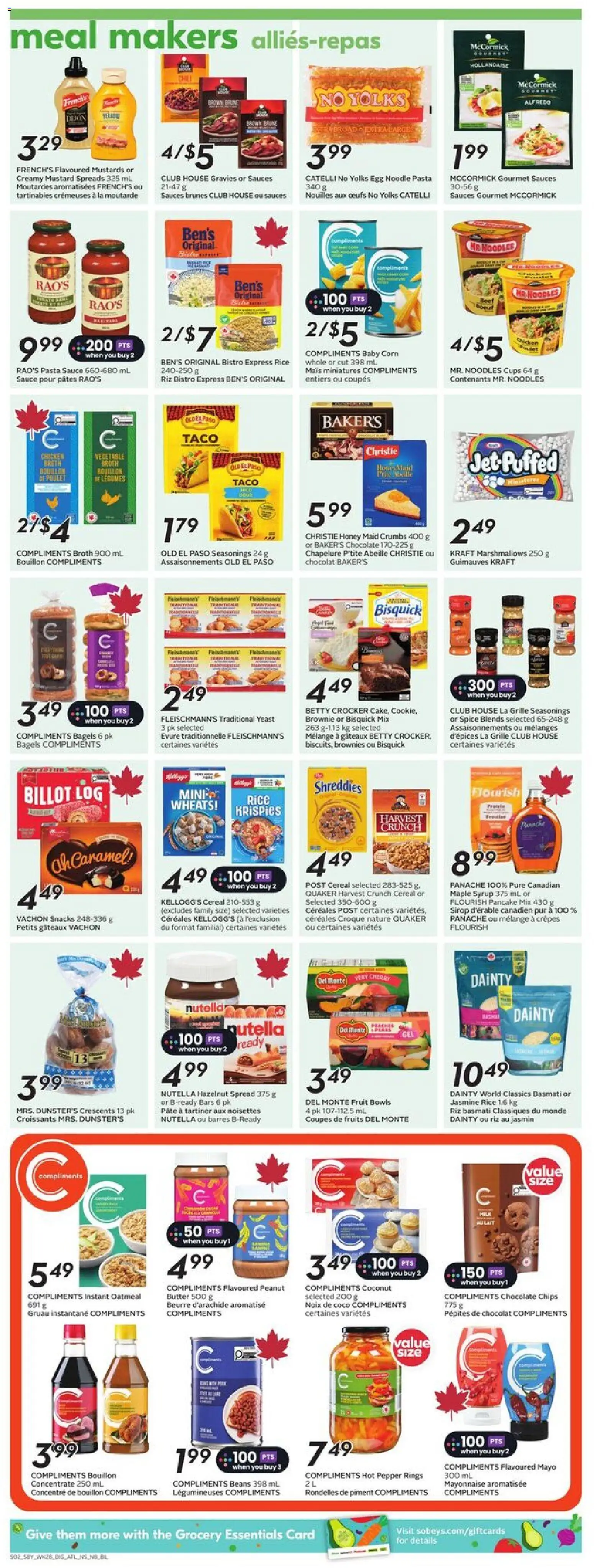 Sobeys flyer valid from 06.11.2025 | Page: 10 | Products: Noodles, Chips, Butter, Chocolate