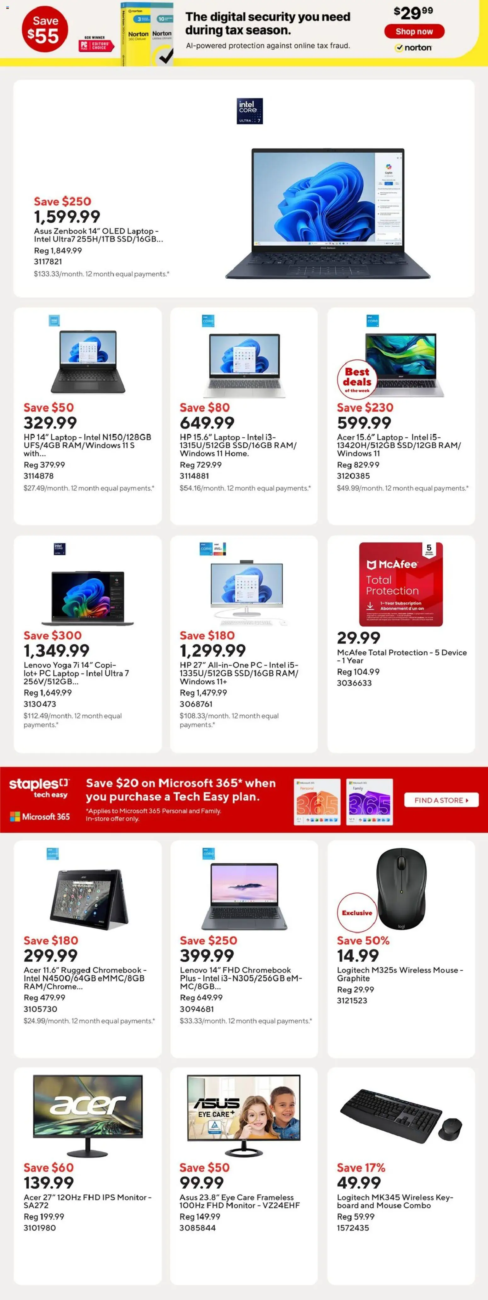 Staples flyer valid from 06.03.2026 | Page: 6 | Products: Monitor, PC, Mouse