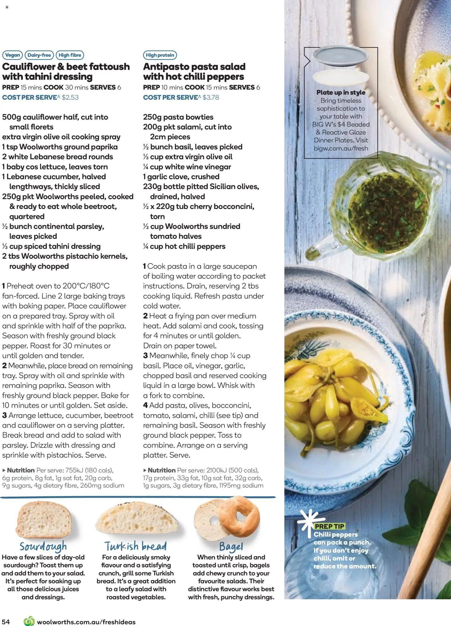 Woolworths catalogue - valid from 01.12.2025 | Page: 54 | Products: Table, Bagels, Vinegar, Cauliflower