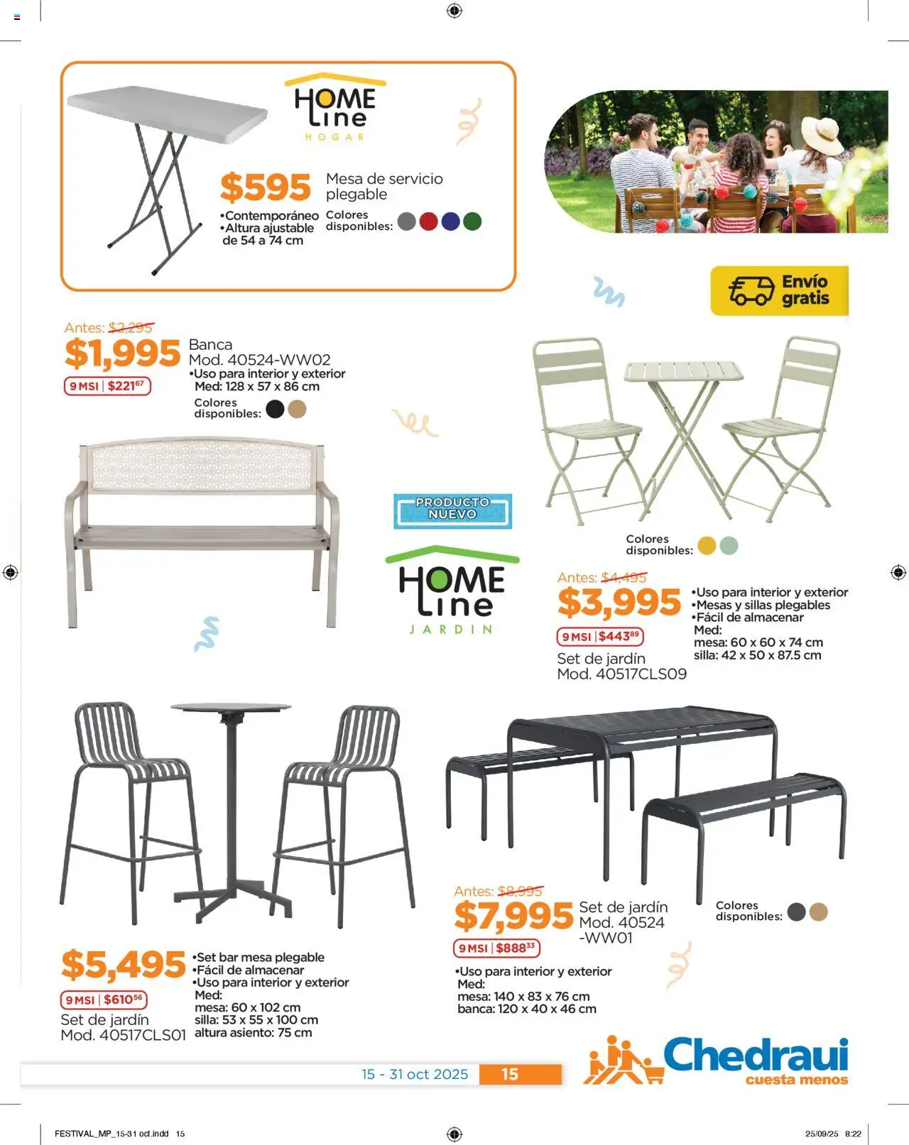 Nuevas ofertas de Chedraui válidas en toda la República Mexicana desde el 15.10.2025. ¡Encuentra las mejores ofertas en Chedraui - Folleto Nuestras marcas propias ! | Página: 15 | Productos: Silla, Mesa