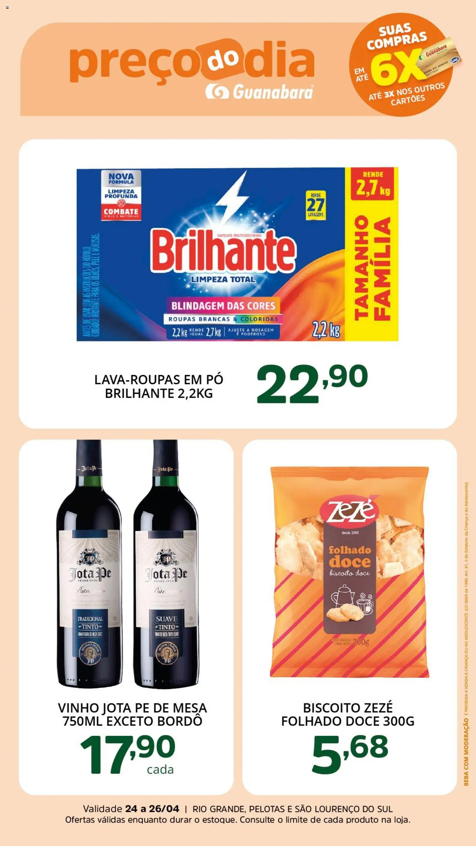 Supermercado Guanabara Folheto - válido de 24.04.2026 | Página: 3 | Produtos: Pó, Mesa, Vinho, Roupas