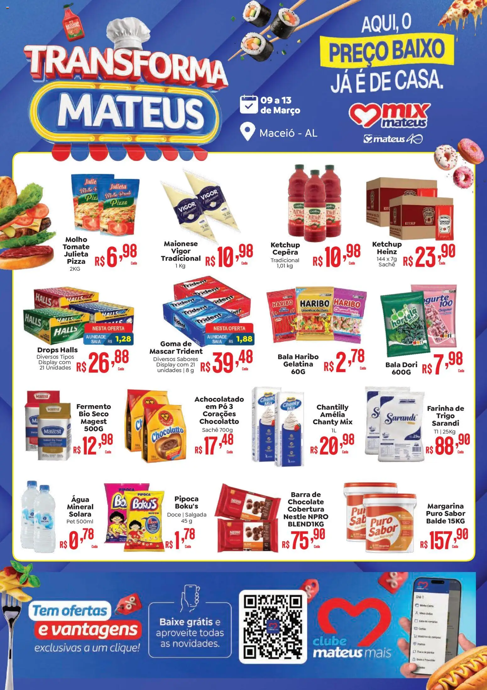 Mateus Folheto - válido de 09.03.2026 | Página: 1 | Produtos: Chocolate, Pizza, Saia, Gelatina