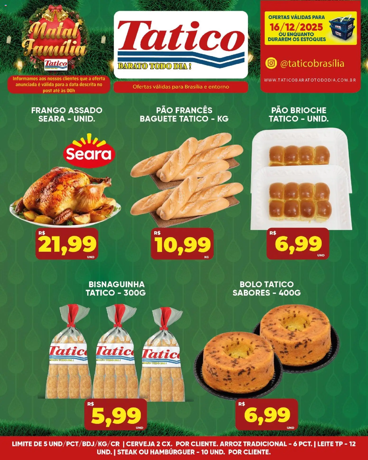 Tatico Folheto - válido de 16.12.2025 | Página: 5 | Produtos: Leite, Arroz, Frango, Pão francês