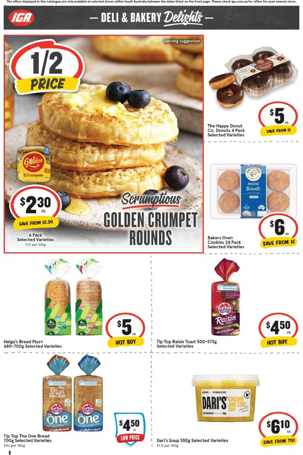 IGA catalogue - valid from 13.08.2025 | Page: 9 | Products: Donuts, Bread, Chicken, Bakery