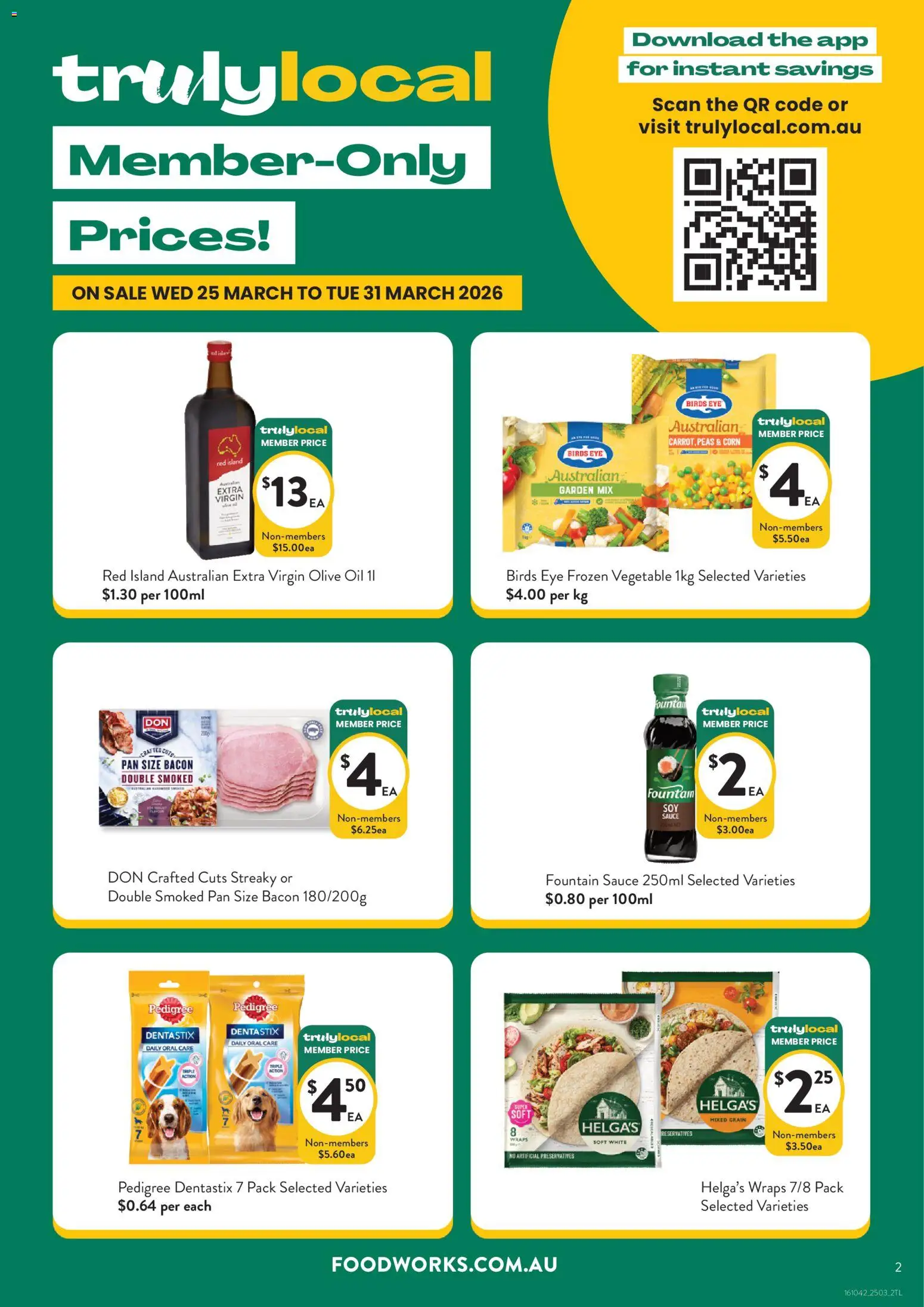 Foodworks catalogue - valid from 25.03.2026 | Page: 2 | Products: Bacon, Olive oil, Sauce, Fountain