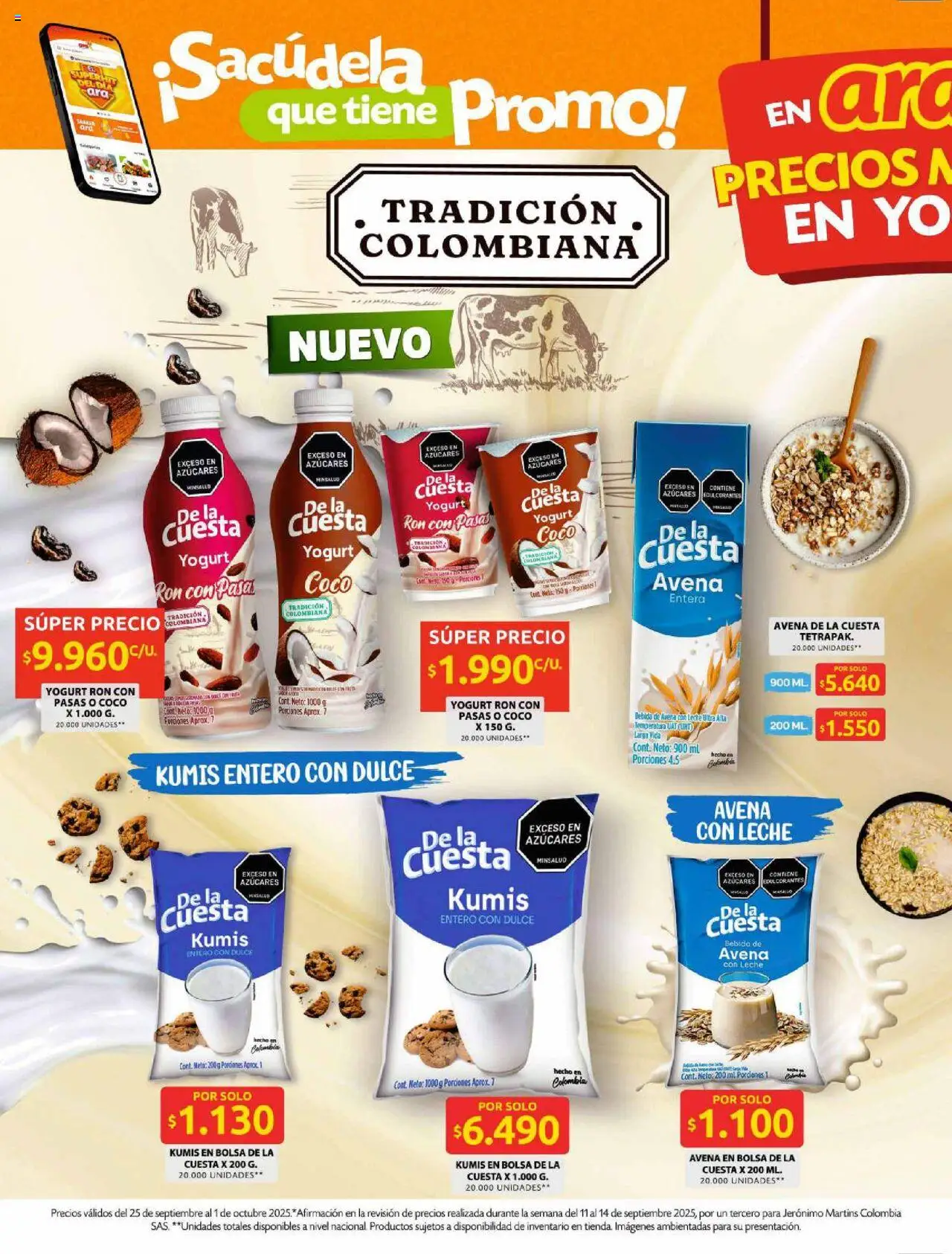 Ara revista - valida desde el 25.09.2025 | Página: 4 | Productos: Avena, Coco, Yogurt, Leche