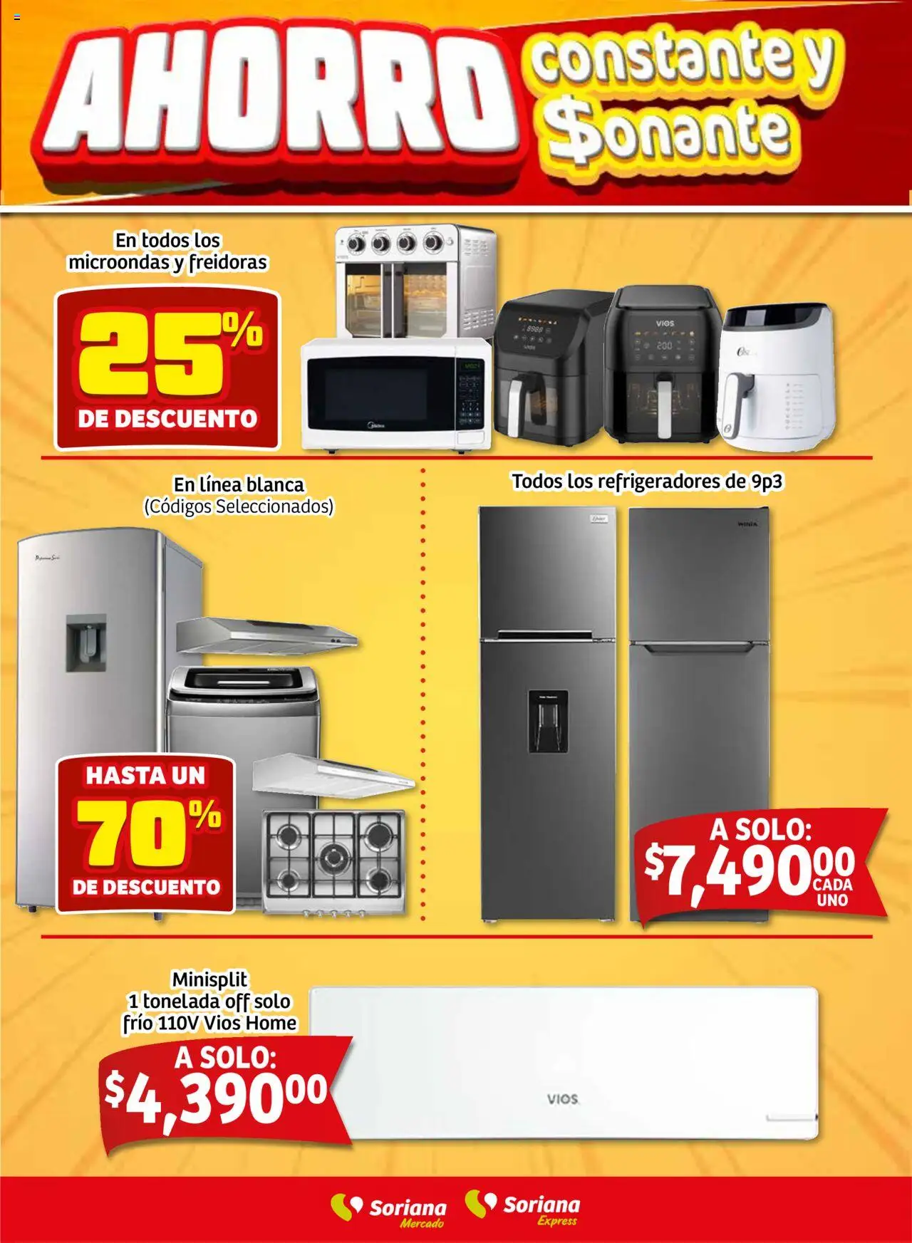 Nuevas ofertas de Soriana válidas en toda la República Mexicana desde el 16.10.2025. ¡Encuentra las mejores ofertas en Soriana - Fin de Semana Mercado: BCS, Son y Sin! | Página: 9 | Productos: Microondas