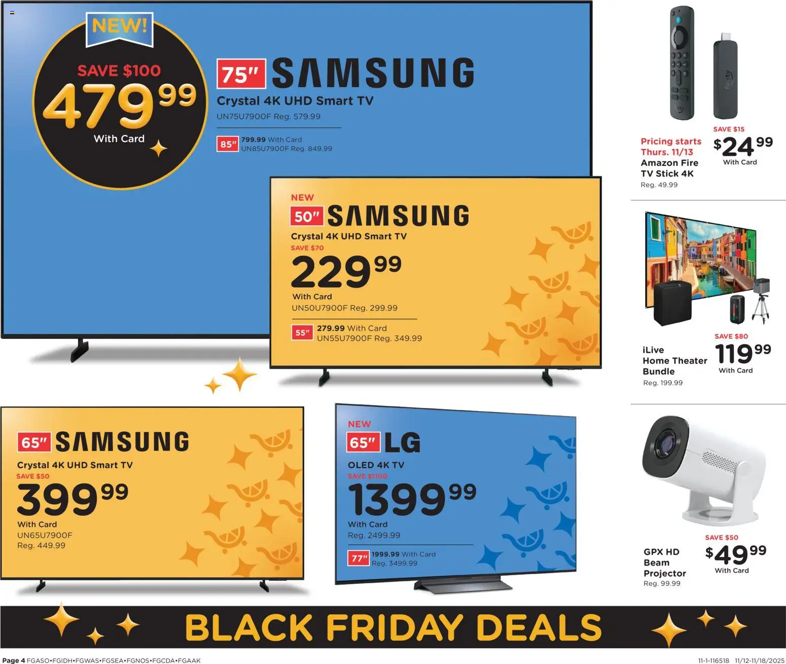 Fred Meyer Black Friday Deals - valid from 12.11.2025 | Page: 4 | Products: Projector, Tv, Home Theater