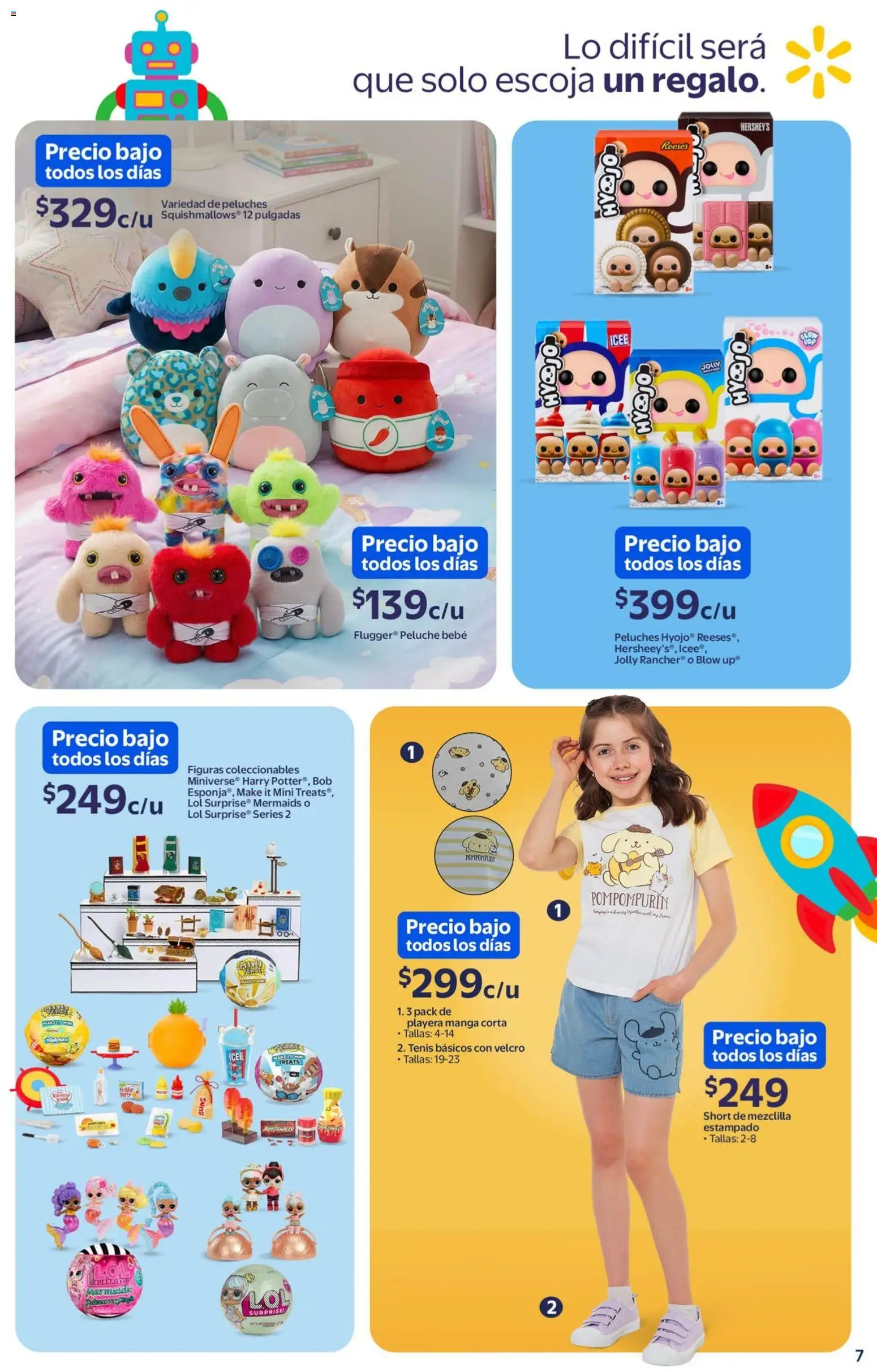 Nuevas ofertas de Walmart válidas en toda la República Mexicana desde el 10.04.2026. ¡Encuentra las mejores ofertas en Walmart folleto Los regalos favoritos de los niños! | Página: 7 | Productos: Tenis, Manga, Playera, Short