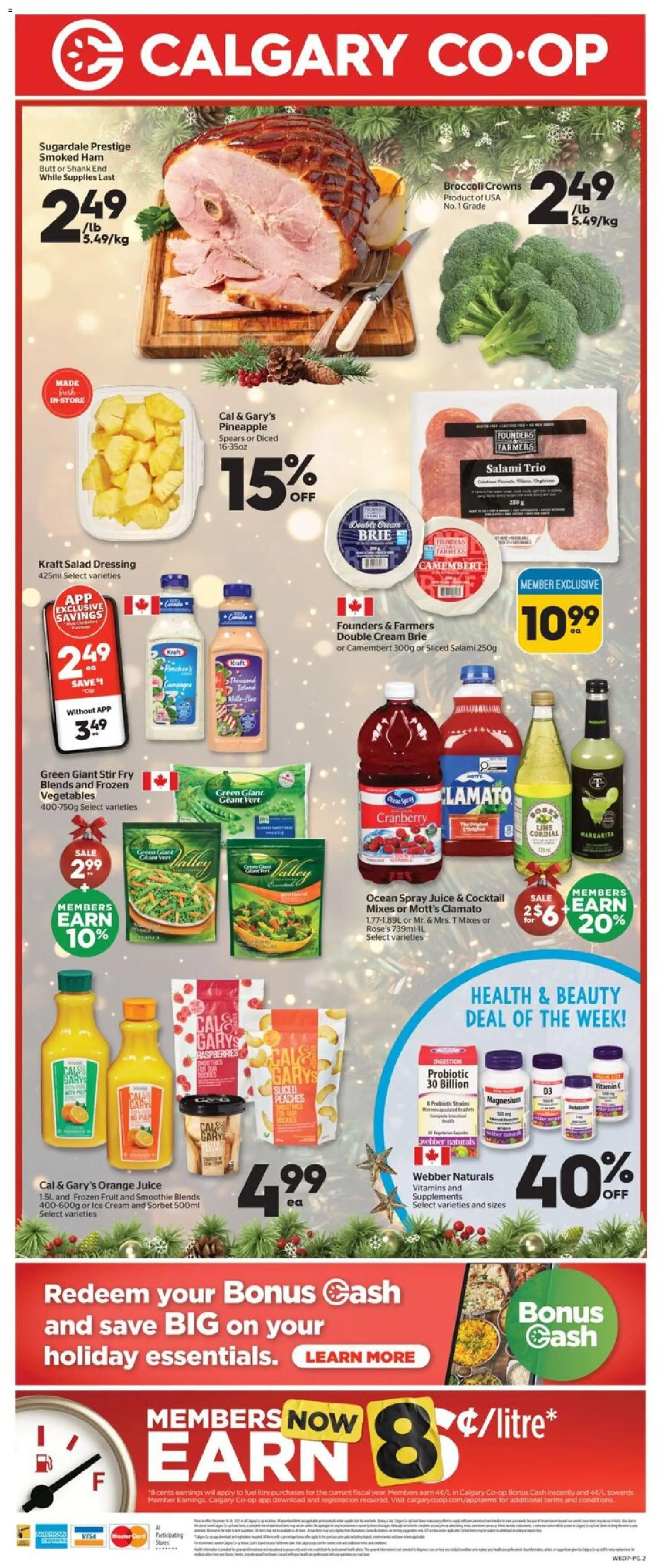 Calgary Co-op flyer valid from 18.12.2025 | Page: 3 | Products: Cream, Ice cream, Ham, Juice