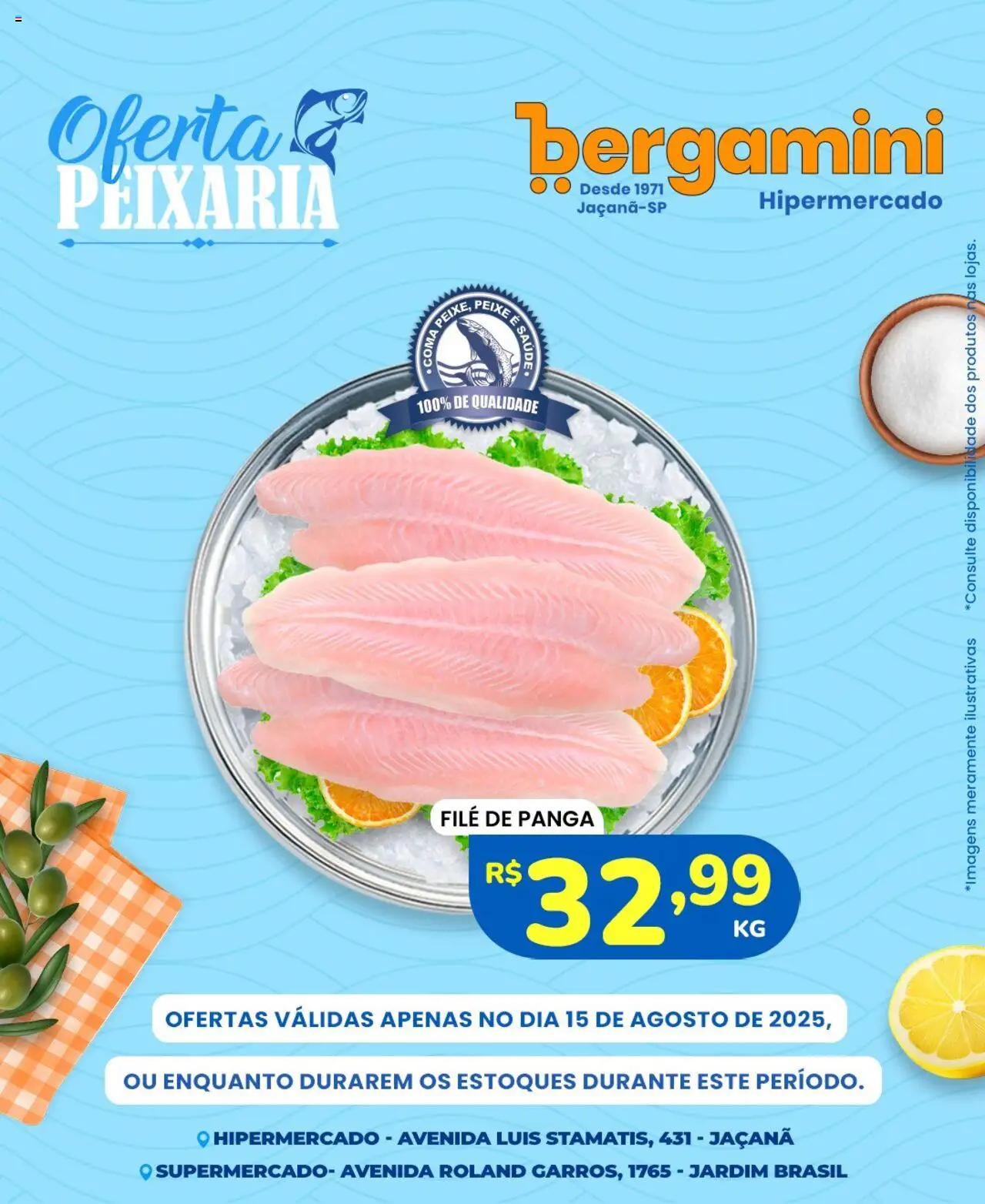Supermercado Bergamini Folheto - válido de 15.08.2025 | Página: 3 | Produtos: Peixe