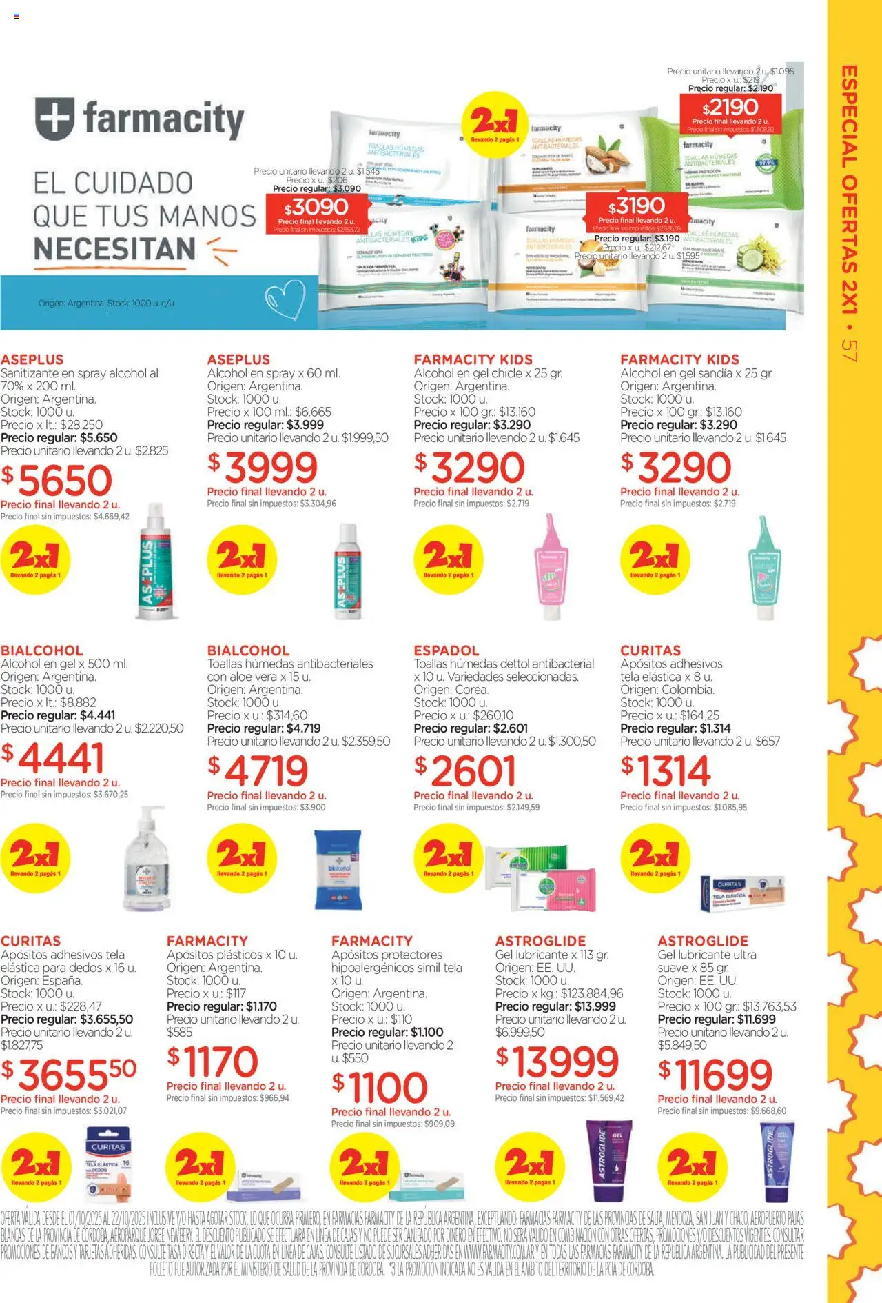 Farmacity catálogo │ válido desde el 01.10.2025 | Página: 57 | Productos: Alcohol en gel, Sanitizante, Sandía, Chicle