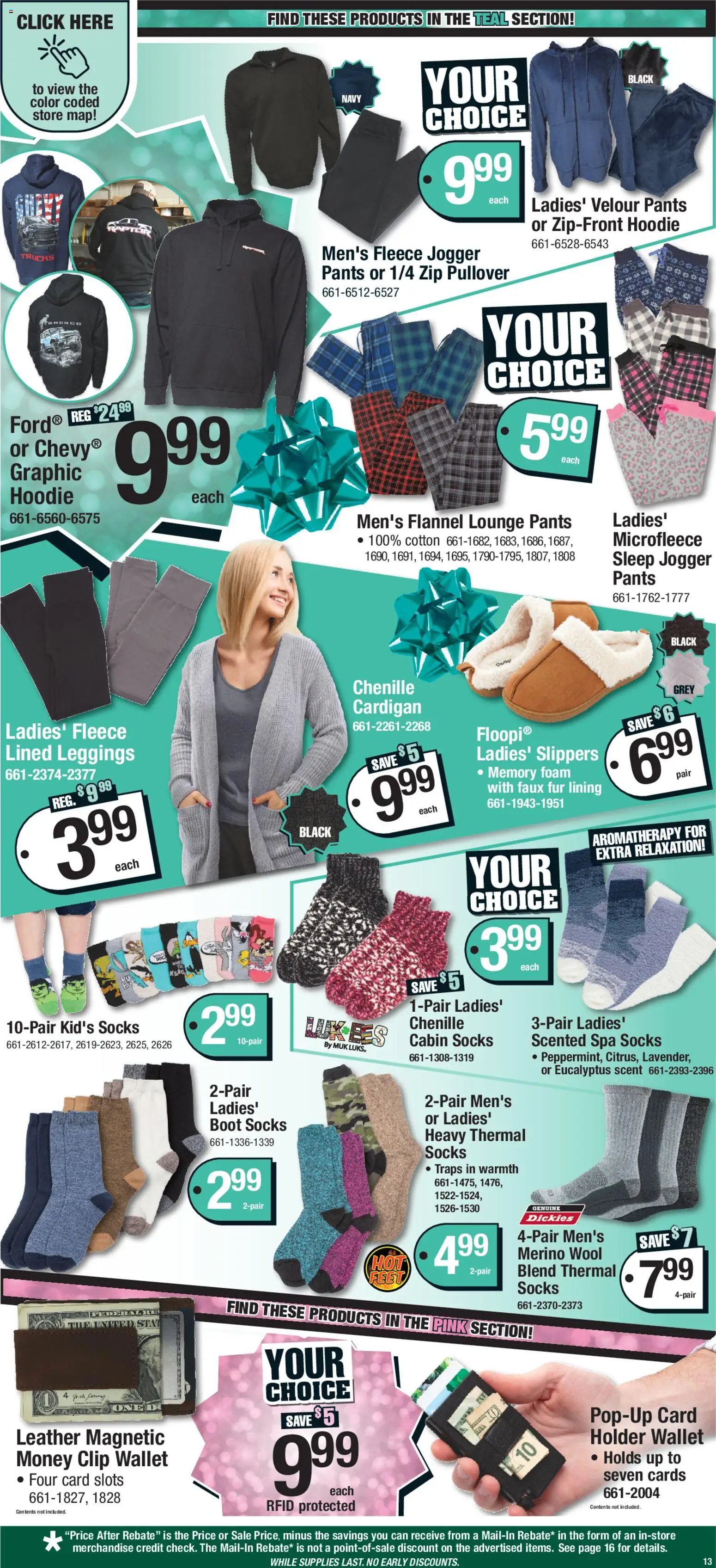 Menards - Sale B and I - valid from 28.11.2025 | Page: 13 | Products: Clip, Hoodie, Slippers, Wallet