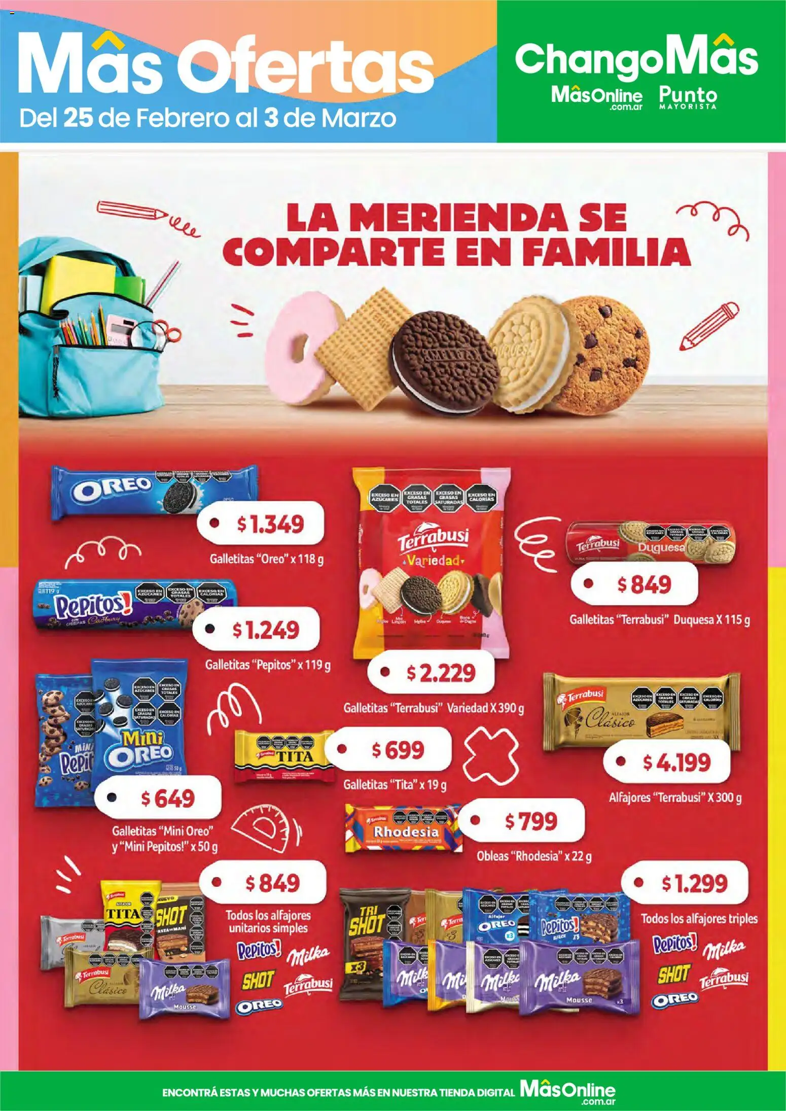 Punto Mayorista catálogo │ válido desde el 25.02.2026 | Página: 16 | Productos: Galletitas, Mousse, Alfajor