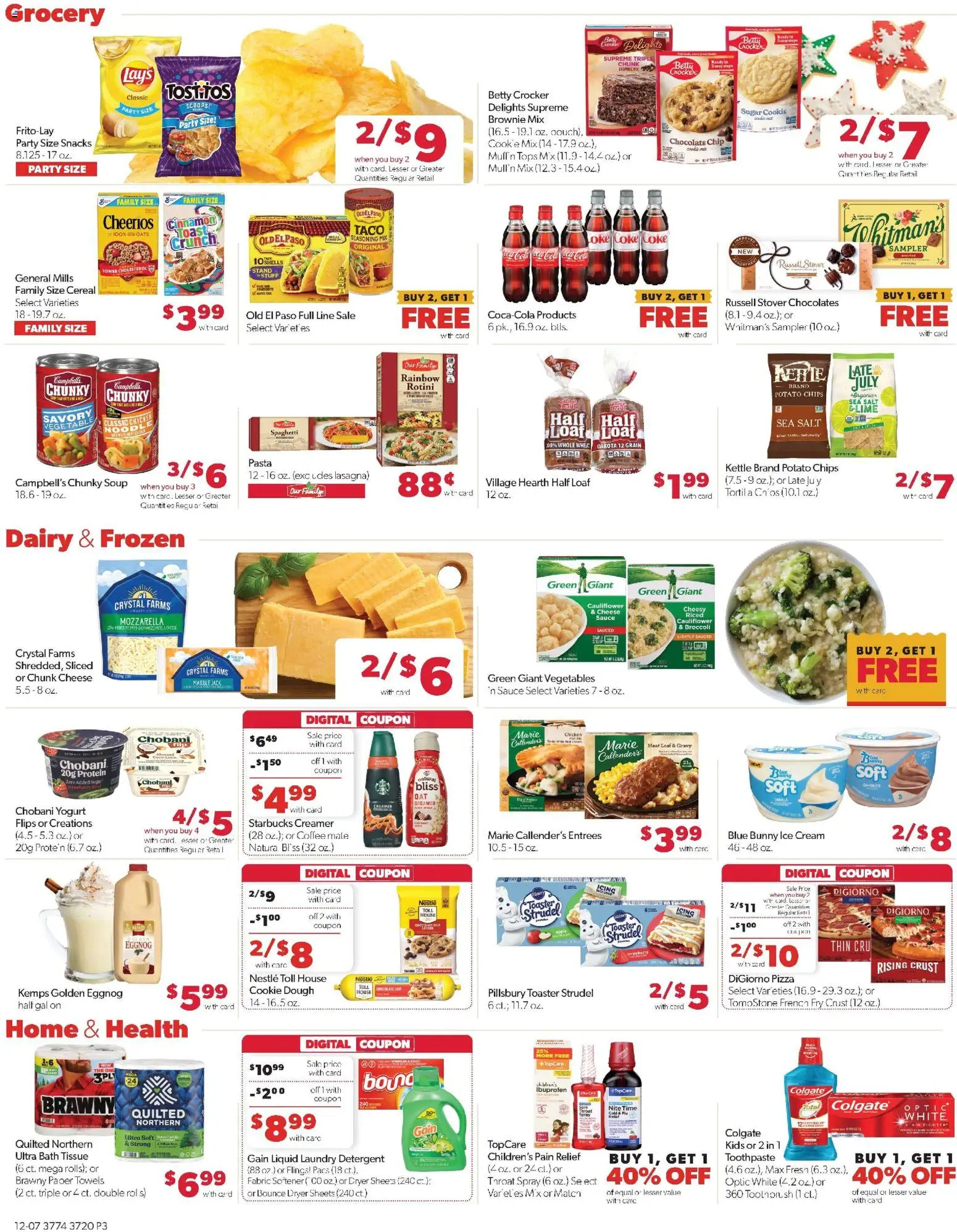 Family Fare Weekly Ad - IA - valid from 07.12.2025 | Page: 4 | Products: Pizza, Detergent, Ice cream, Kettle