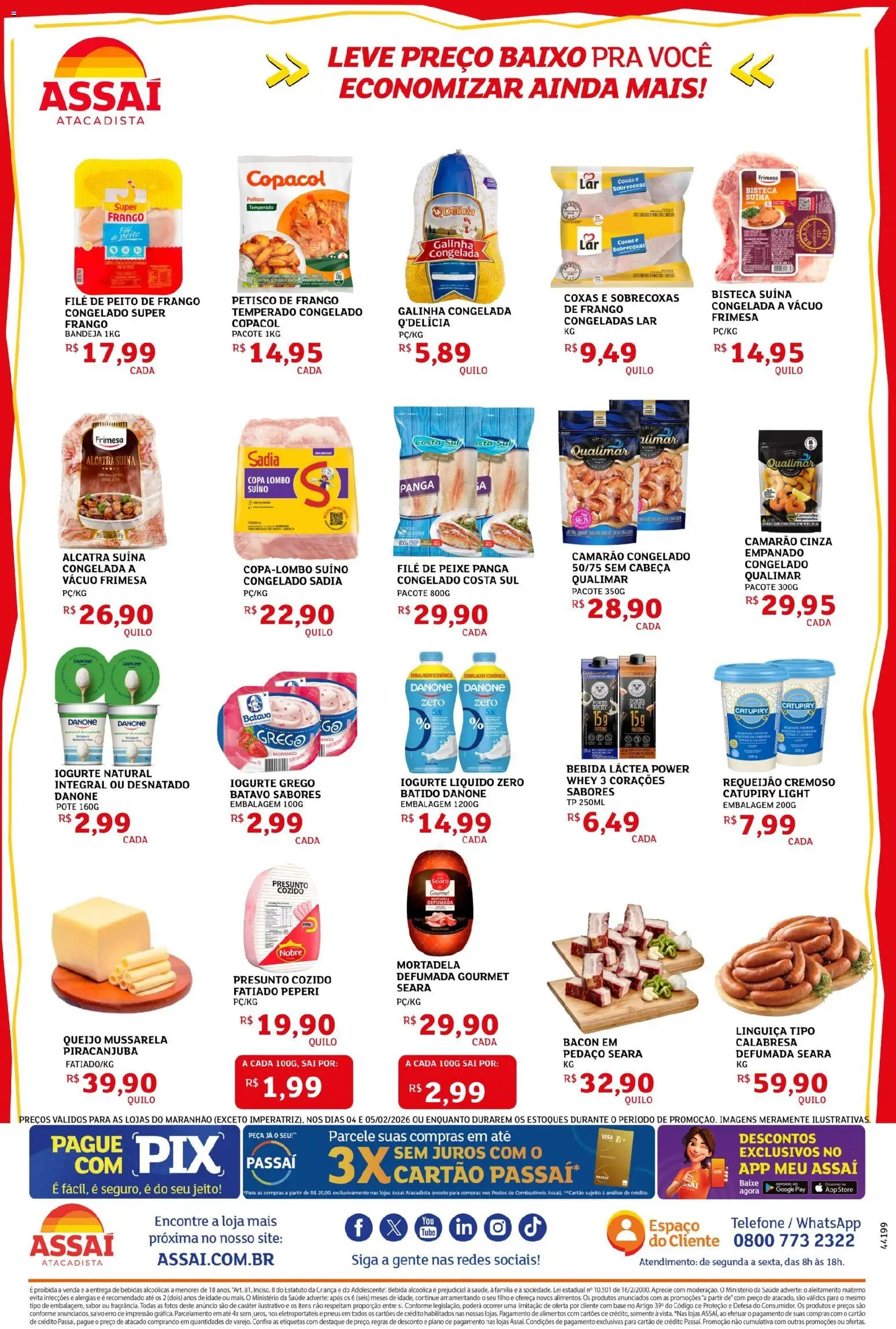 Assaí Atacadista Folheto - válido de 04.03.2026 | Página: 2 | Produtos: Lombo, Queijo, Peixe, Catupiry