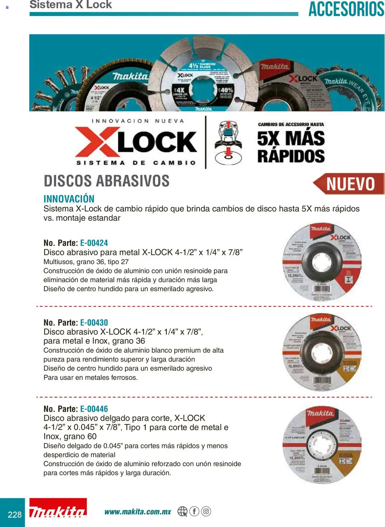 Nuevas ofertas de Makita válidas en toda la República Mexicana desde el 08.07.2024. ¡Encuentra las mejores ofertas en Makita catálogo Accesorios! | Página: 228 | Productos: Disco