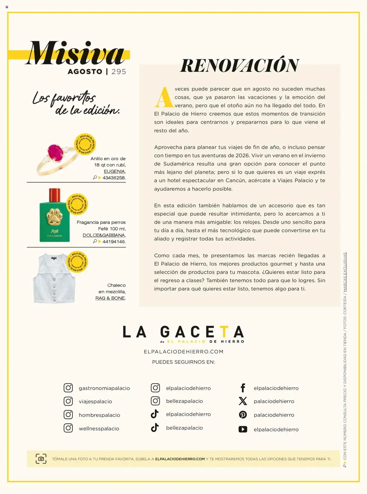 Nuevas ofertas de Palacio De Hierro válidas en toda la República Mexicana desde el 01.08.2025. ¡Encuentra las mejores ofertas en Palacio De Hierro - Catálogo! | Página: 16 | Productos: Chaleco, Té, Anillo, Fragancia