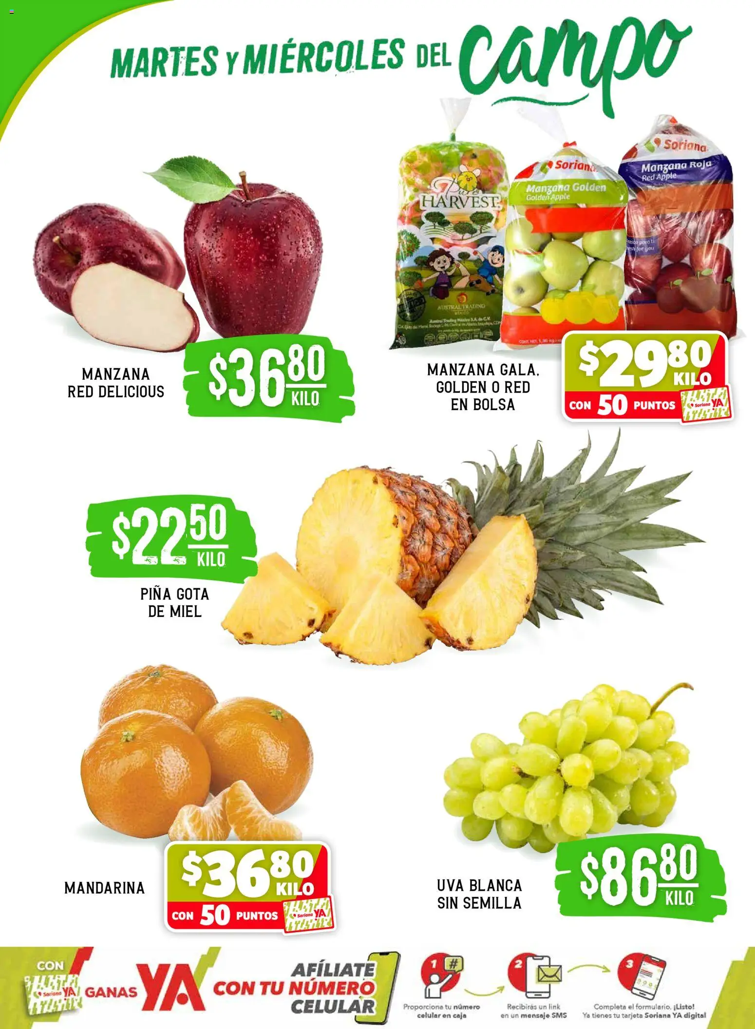 Nuevas ofertas de Soriana válidas en toda la República Mexicana desde el 10.03.2026. ¡Encuentra las mejores ofertas en Soriana Martes y Miércoles del Campo Súper: Chih, Delicias, Dur y Coah (excepto Saltillo)! | Página: 2 | Productos: Bolsa, Uva, Piña, Caja