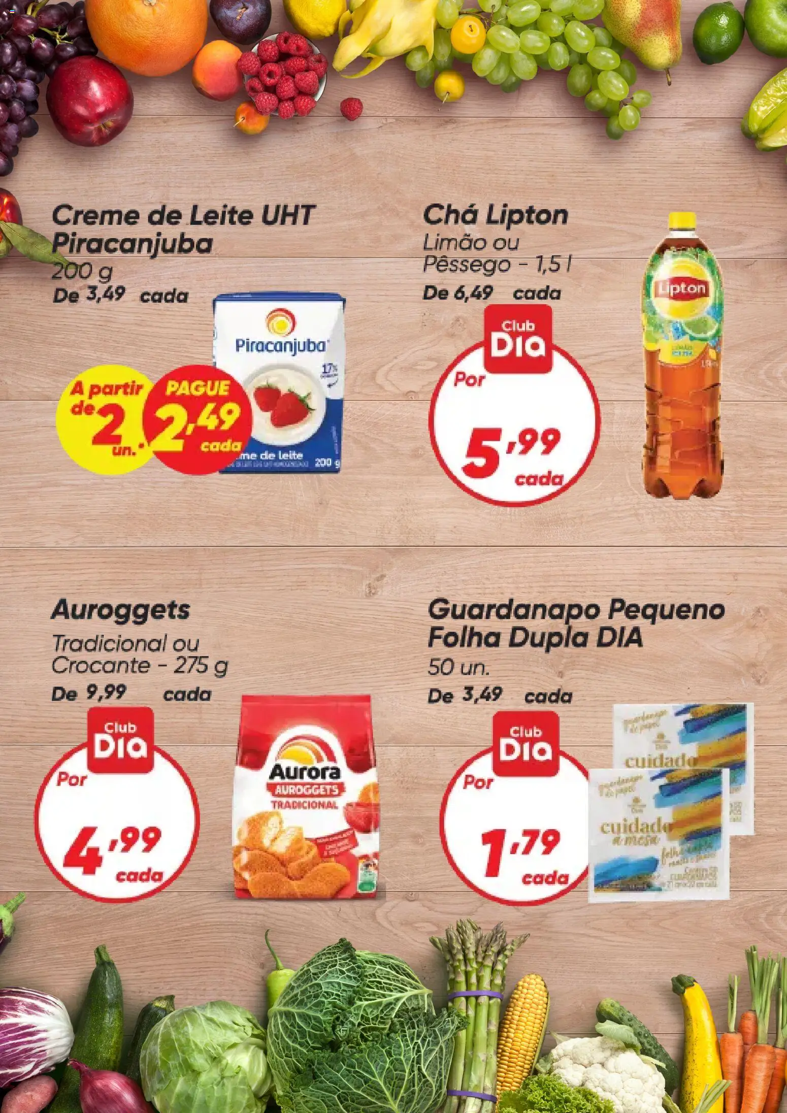 Dia Folheto - válido de 18.12.2025 | Página: 5 | Produtos: Pêssego, Leite, Chá, Guardanapo