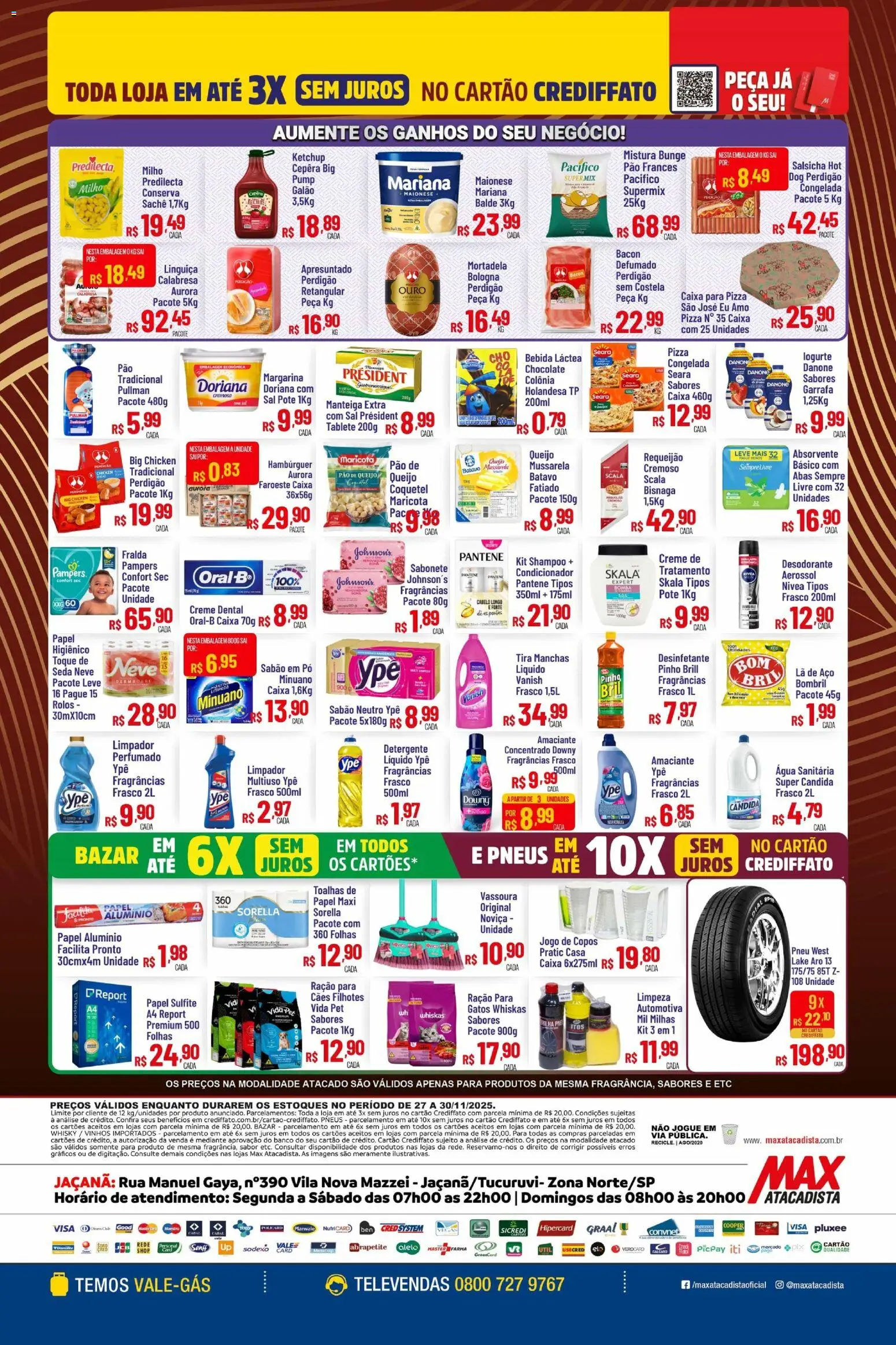 Max Atacadista Folheto - válido de 27.11.2025 | Página: 4 | Produtos: Ketchup, Hambúrguer, Papel higiênico, Pão de queijo