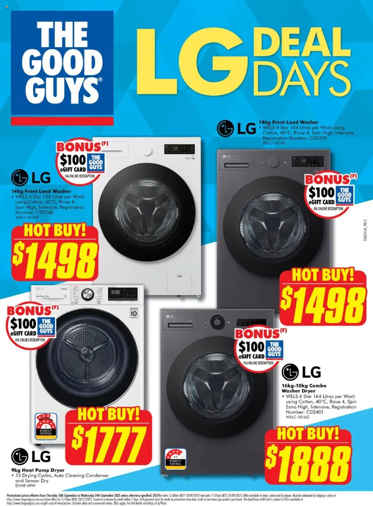 The Good Guys catalogue - valid from 17.09.2025 | Page: 3 | Products: Dryer, Washer