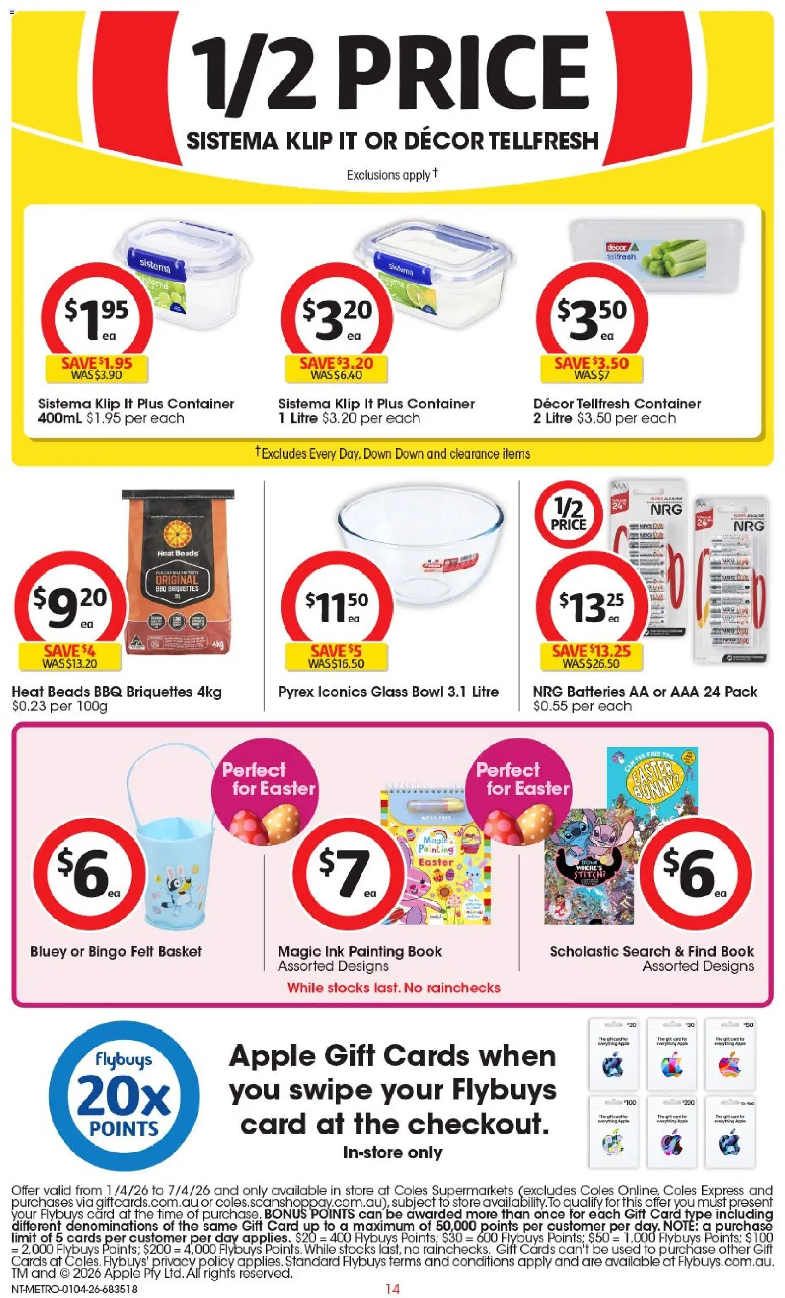 Coles catalogue - valid from 01.04.2026 | Page: 14 | Products: Decor, Basket, Painting, Batteries