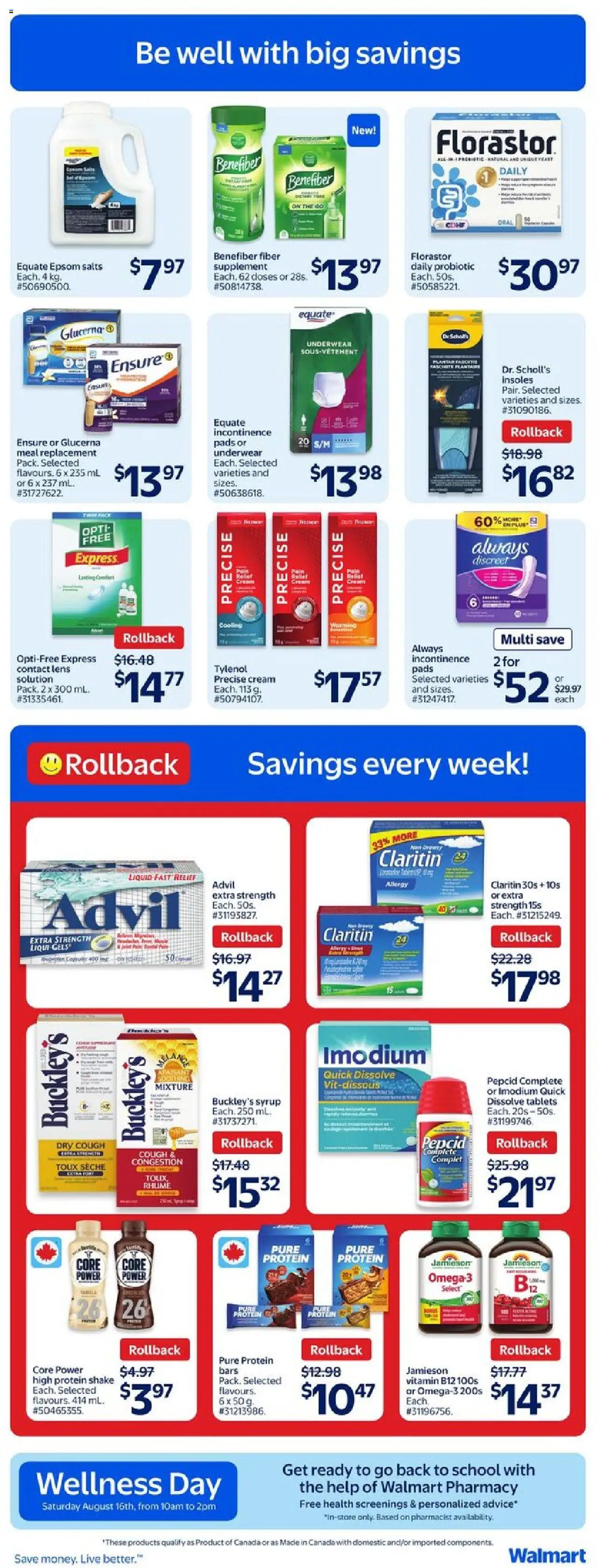 Walmart flyer valid from 14.08.2025 | Page: 9 | Products: Cream, Underwear