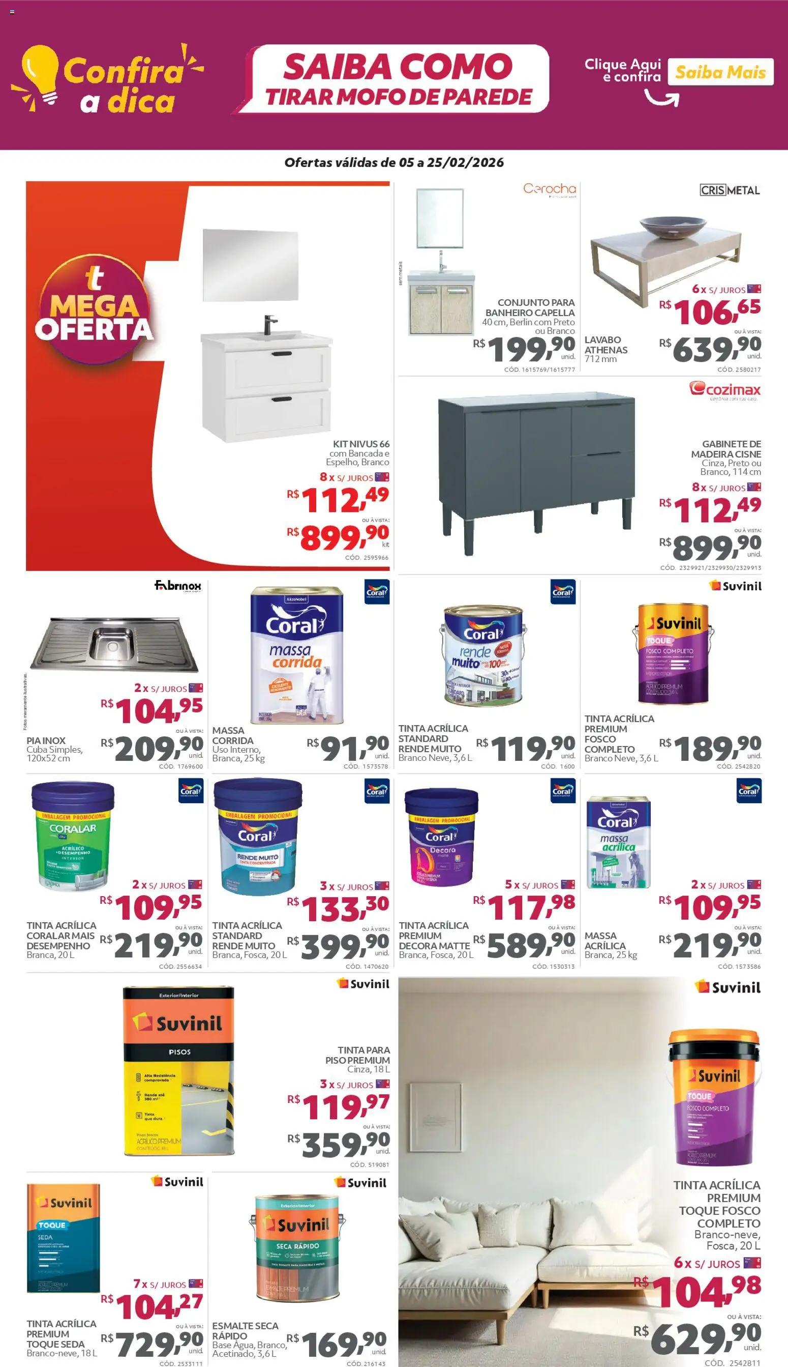 Telhanorte Folheto - válido de 05.02.2026 | Página: 4 | Produtos: Bancada, Base, Cuba, Tinta